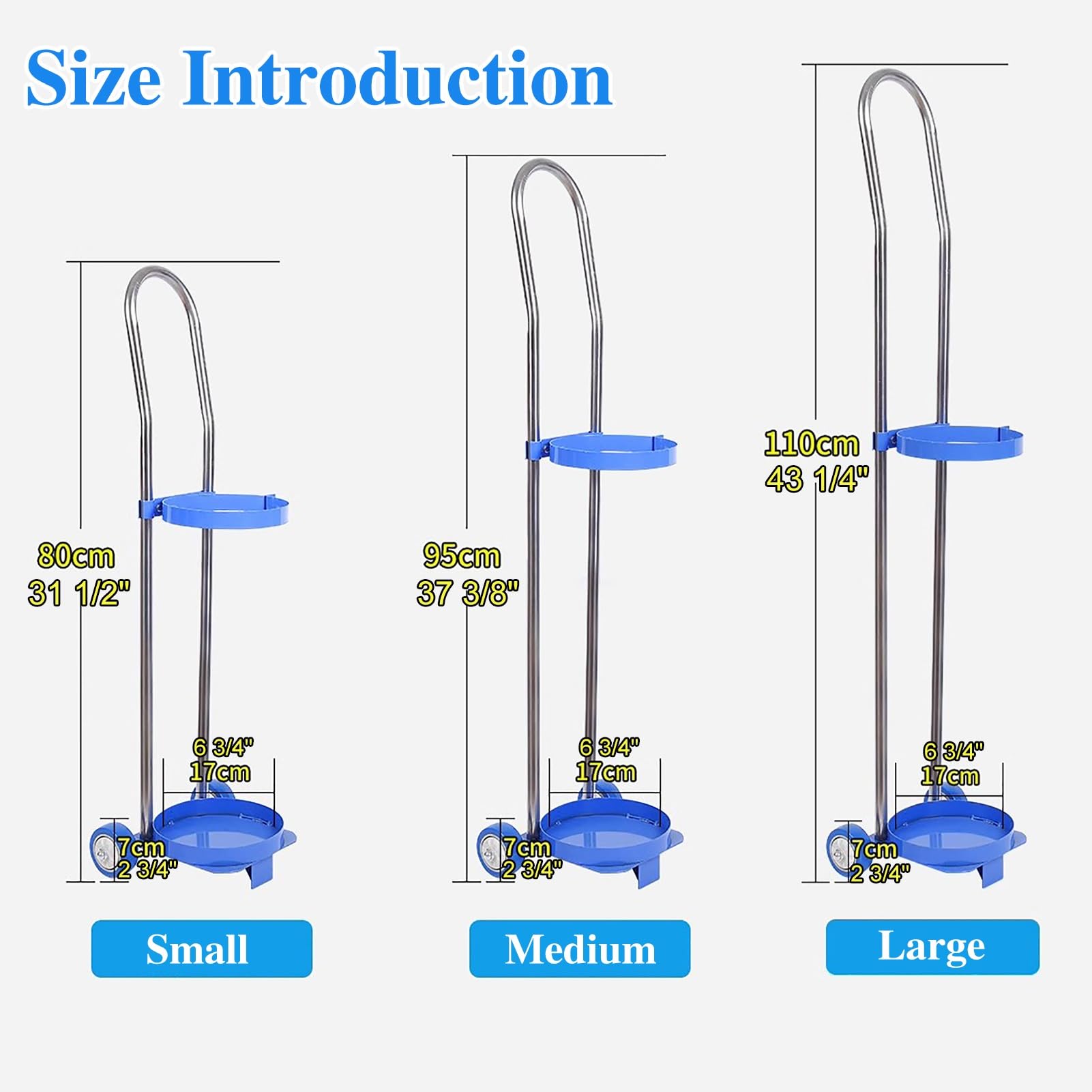 Soporte con Ruedas para Tanques de Oxígeno para Facilitar Su Transporte y Almacenamiento | Carro para Cilindros de Co2 con Estante Fijo | Acabado Duradero con Recubrimiento en Polvo | Ideal para Fábr