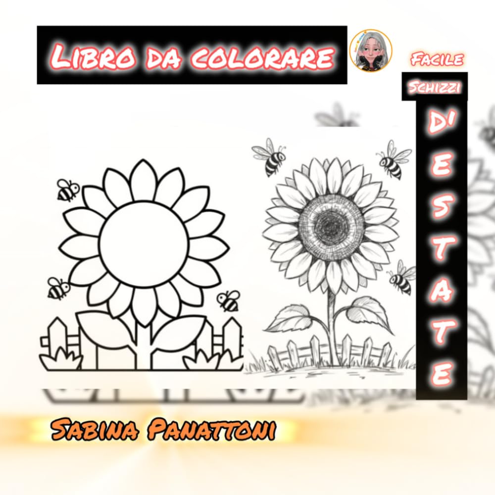 Schizzi d'estate: Libro da colorare,facile