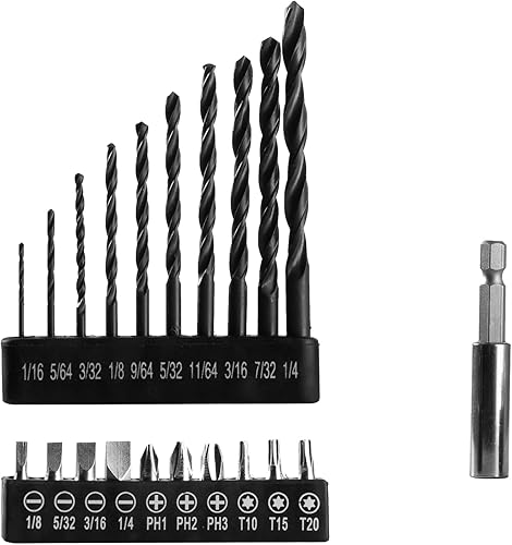 Miniatura 10 de Earthwise Power Tools by ALM Juego de taladro inalámbrico de 20 voltios 1.5Ah 3/8, juego de taladro eléctrico 21 piezas, bolsa de herramientas,