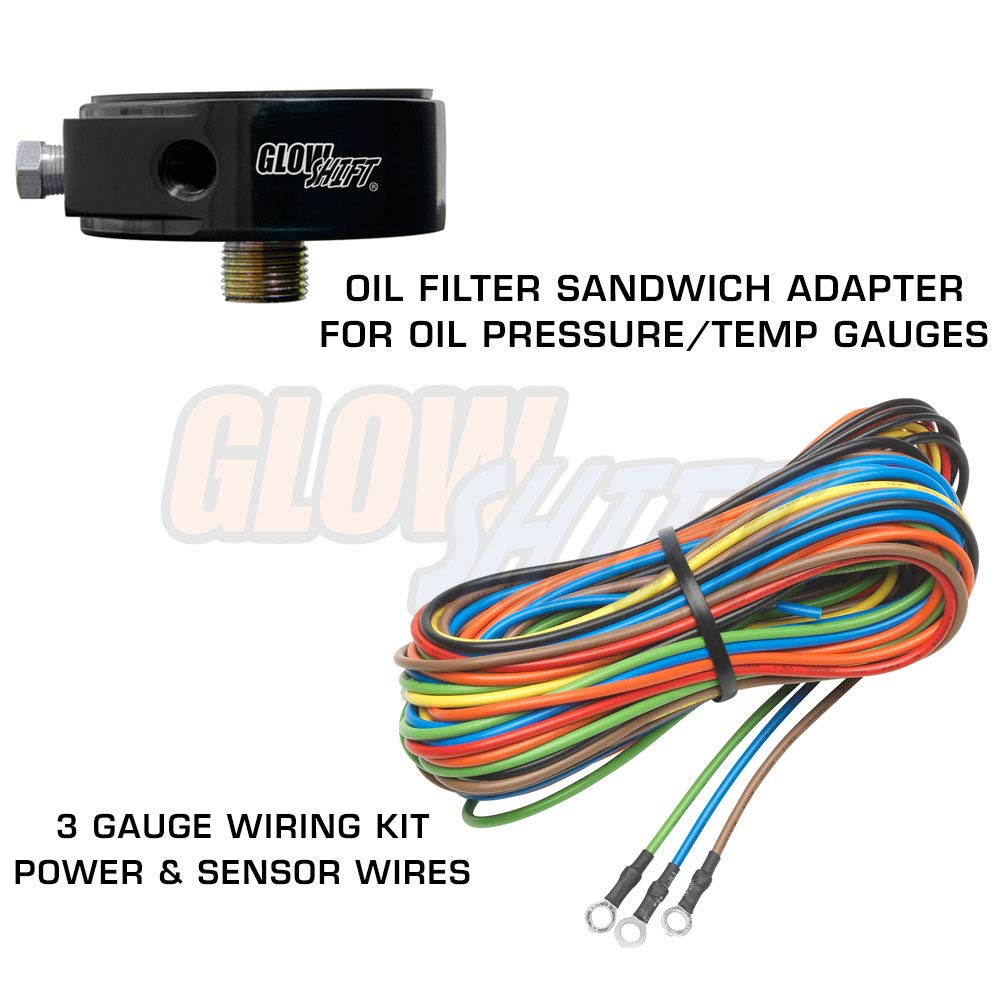 GlowShift Gauge Package Compatible with Subaru Impreza WRX STI 20082014 Tinted 7 Color 30 PSI