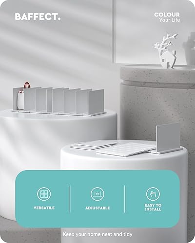 Miniatura 2 de Baffect Separadores de estantes ajustables, separadores de estantes de plástico para bolsos, organizadores de bolsos mejorados para armario (juego