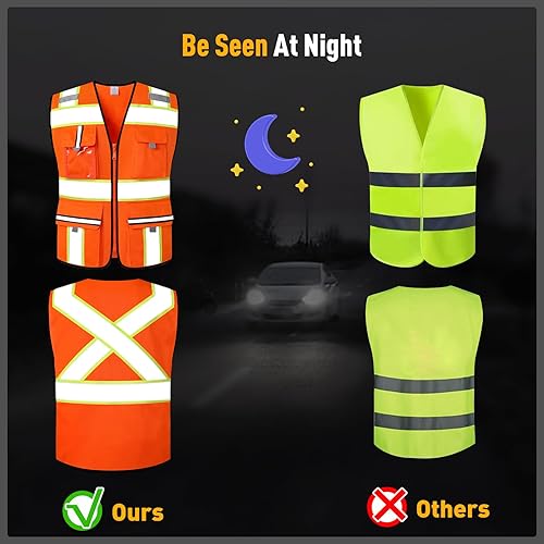 Miniatura 5 de Chalecos de alta visibilidad clase 2 con cremallera frontal y 7 bolsillos, cumple con las normas ANSIISEA