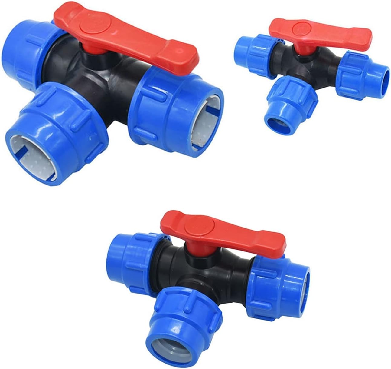 Hose Connector Adapter 20/25/32/40/50/63Mm Pe Pipe Three-Way Quick Connection Valve 3 Way Garden Faucet Plastic Valve T-Type Manifold 1Pcs/32Mm