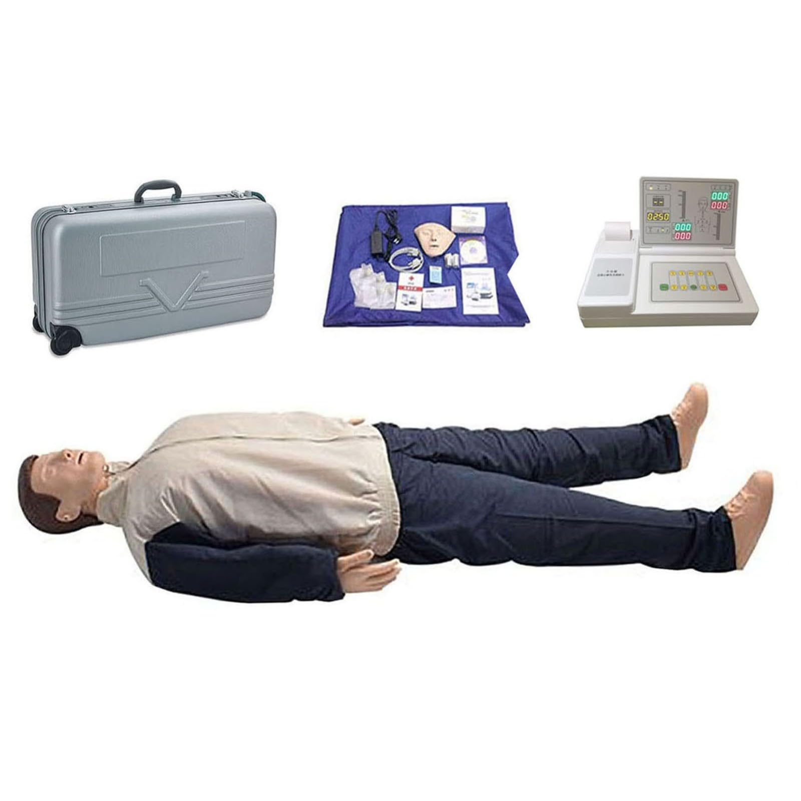 Mannequin de RCP avec Anatomie Humaine Réaliste - Modèle d'Anatomie pour Formation en Réanimation, Intubation, Défibrillation et Électrocardiogramme