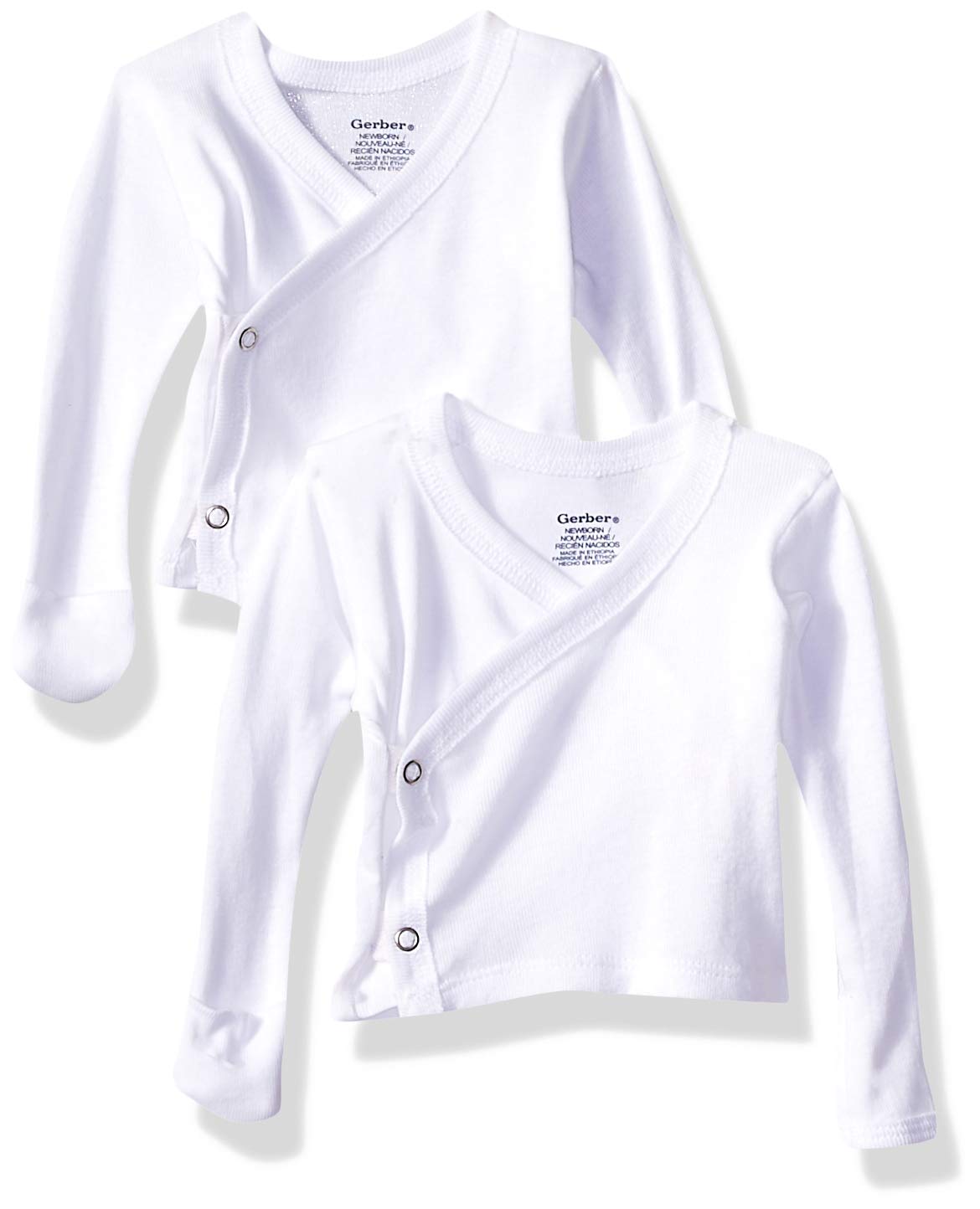 Long sleeve side snap onesies with mitten cuffs Clearance