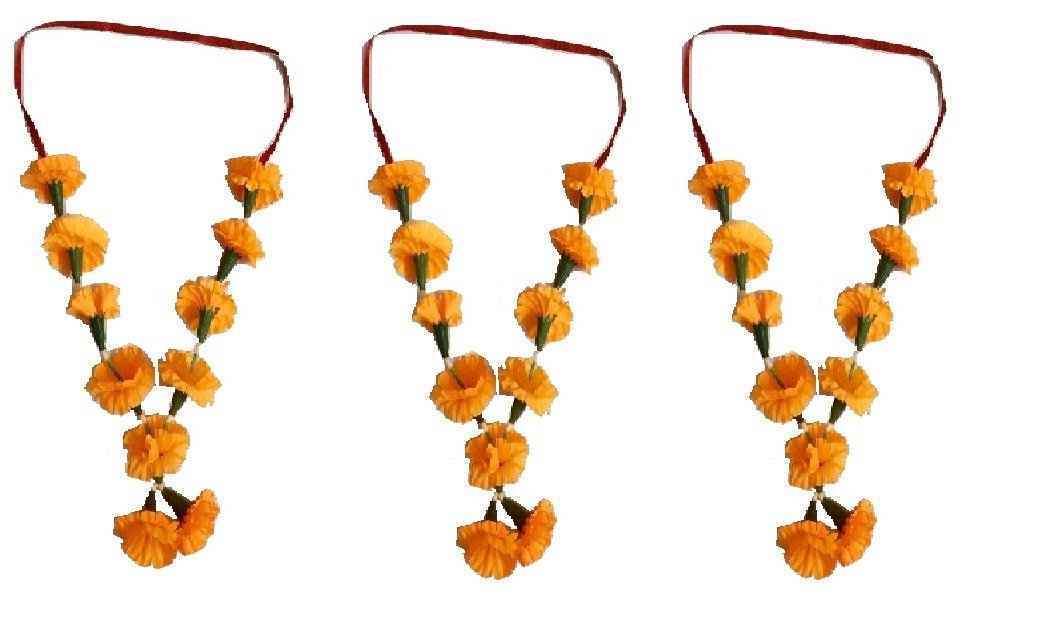 SPHINX RE-USABLE ARTIFICIAL FLOWERS GARLANDS (MALA) FOR POOJA - SET OF 3