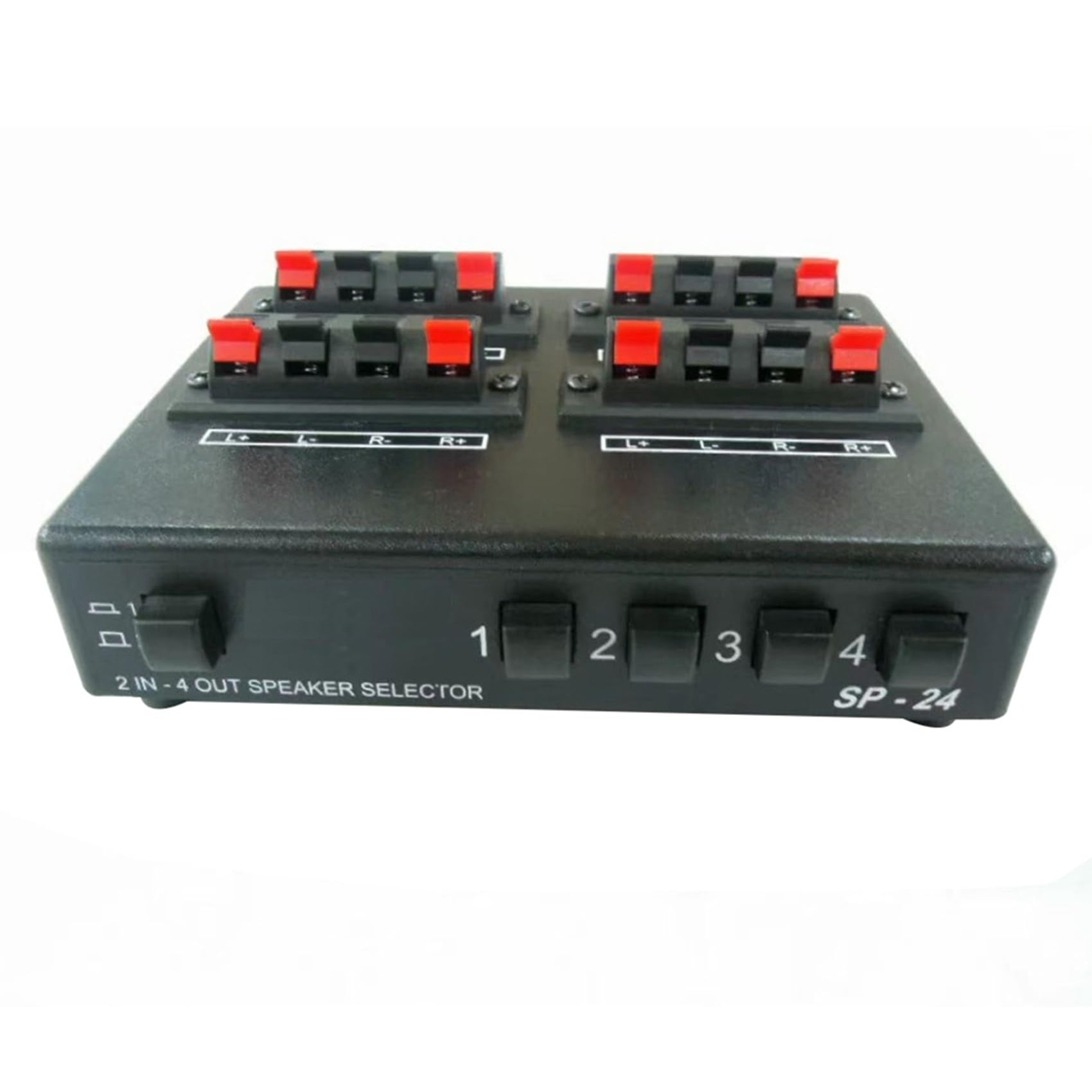 2 interruttori audio stereo SP-24 Mini 2 in 4 -OUT, commutatore amplificatore, splitter altoparlante