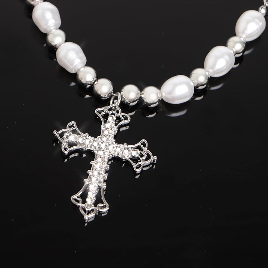 Rosary cross Necklace y2k ギャル男　十字架 Rosary cross Necklace y2k ギャル男 十字架 Rosary cross