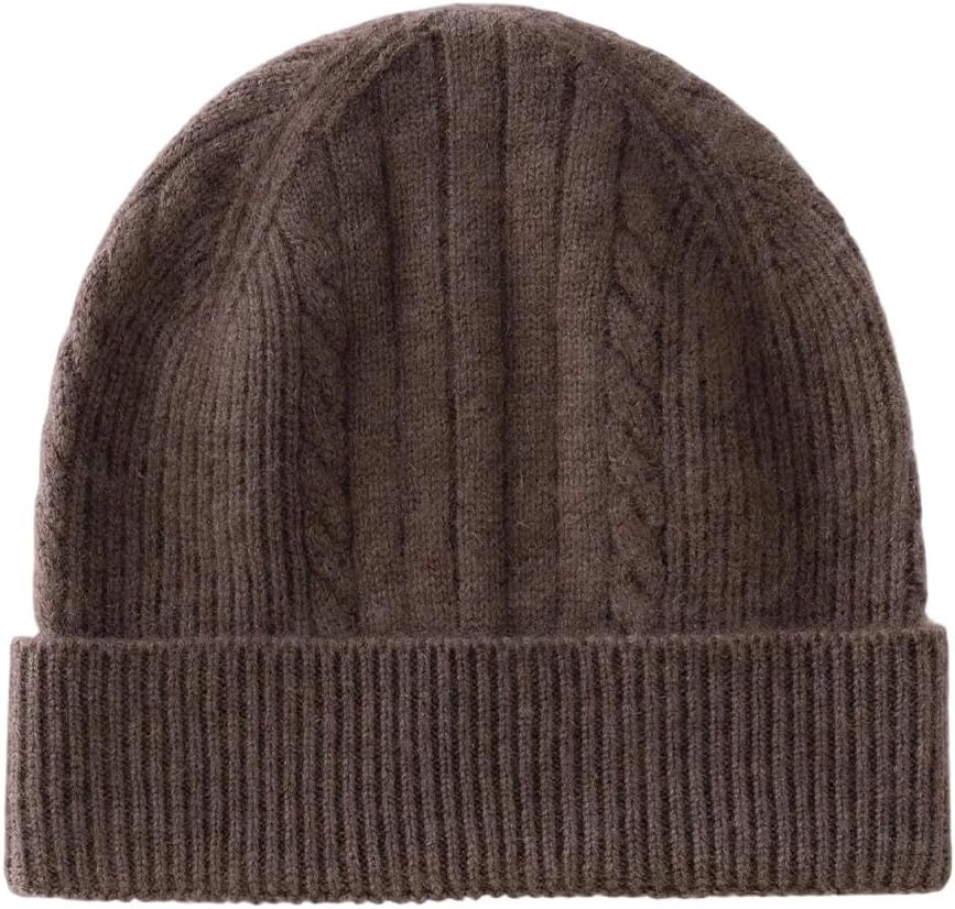 Cashmere Hat Women Textured Beanie Warm Men Solid Color Knit Warm Cap