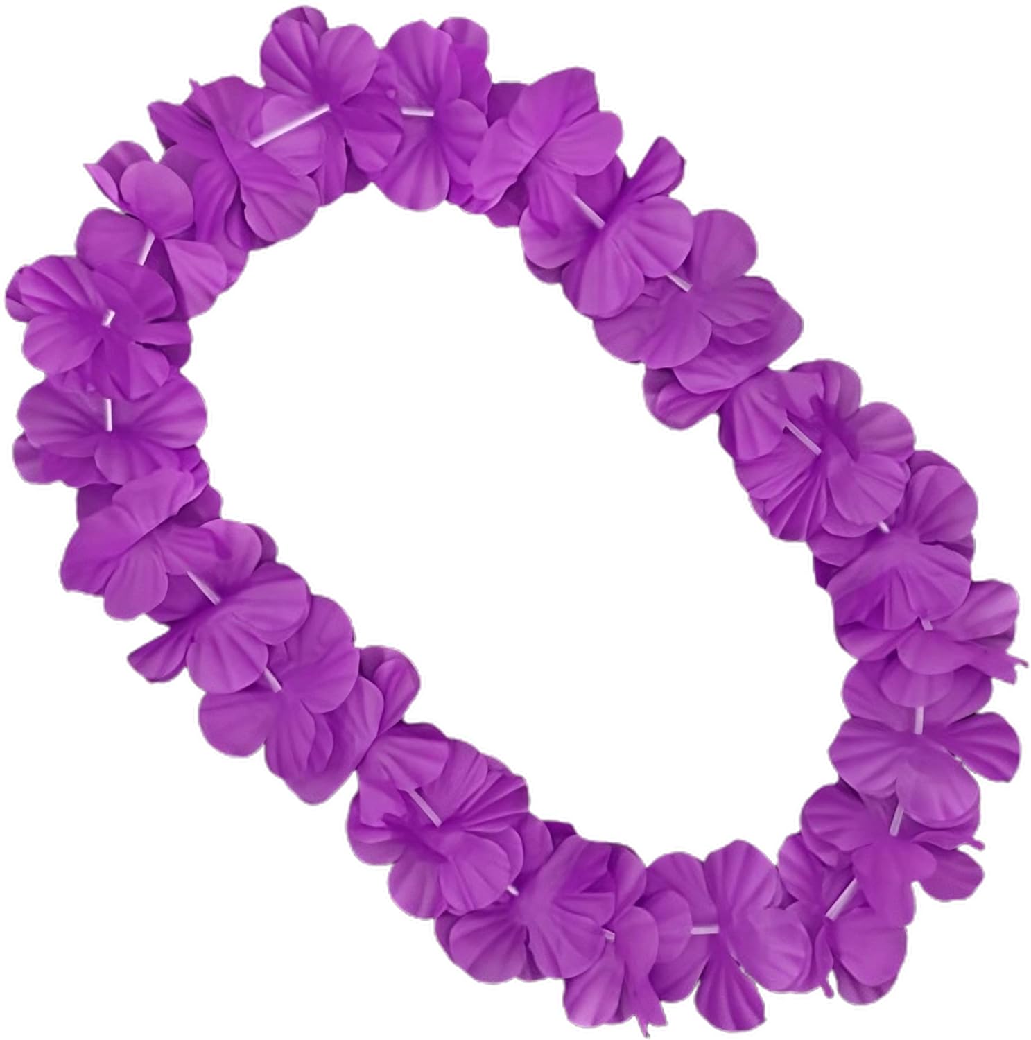 blinkee 12 Pack - Hawaiian Luau Party Purple Flower Lei Necklace, 36" Eco-Friendly Non-Light Up Accessory for School Carnivals and Fundraising Events