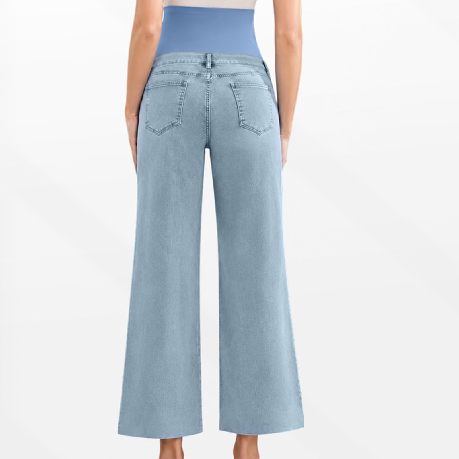 Bauch Umstandsjeans für schwangere Frauen, gerades Bein, Jeanshose mit verstellbarer Taille für lässiges Pendeln, Schwangerschaftshose über dem Bauch, Umstandshose, Panel Jeans, Hose für werdende Bein
