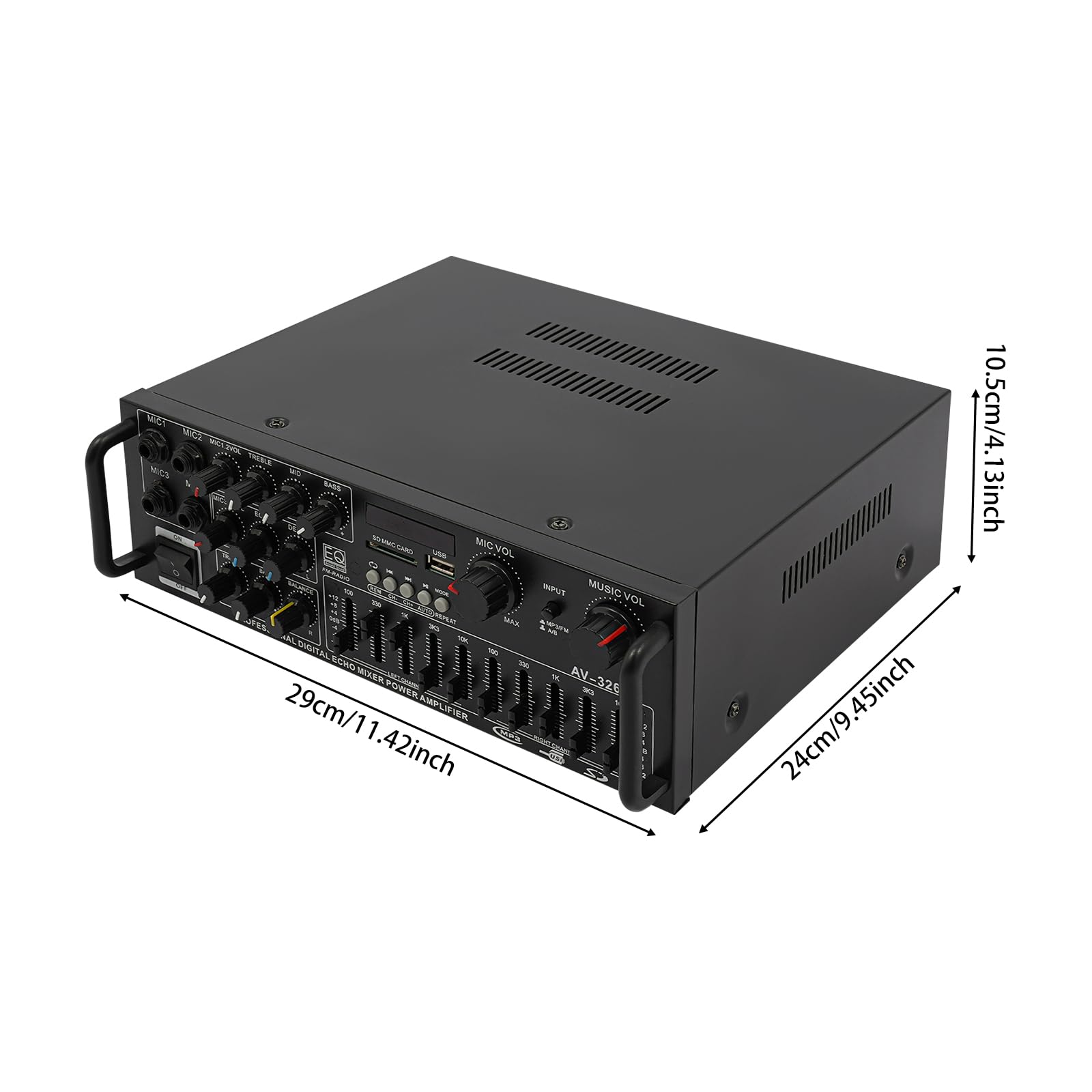 Wzmacniacz HiFi, odbiornik stereo, mini wzmacniacz audio Bluetooth, 400 W, 4 kanały, cyfrowy wzmacniacz dźwięku z wyjściem głośników surround, do kina domowego