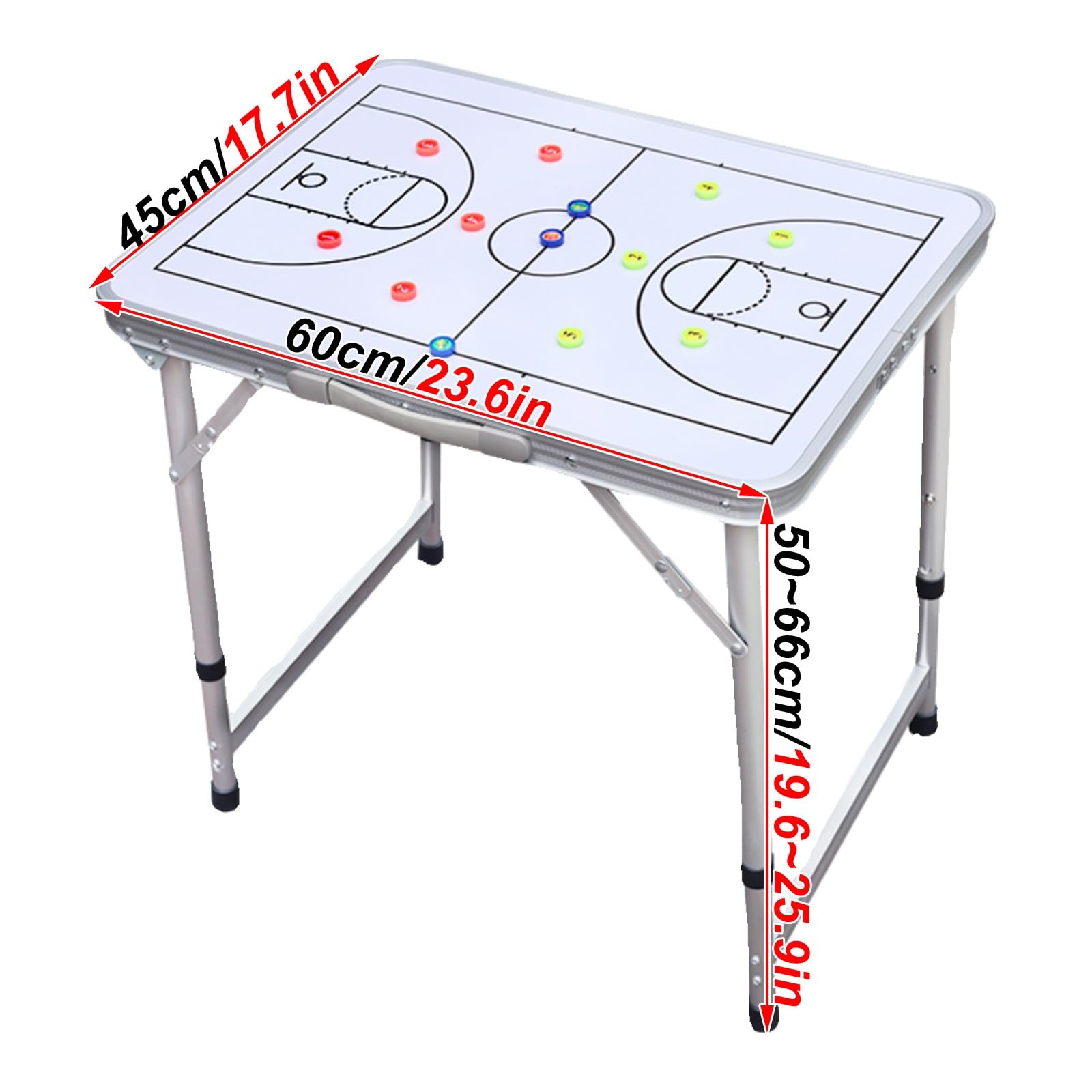 Tablica do Nauki Gry w Koszykówkę, Podkładka do Koszykówki dla Trenerów, z Torbami i Akcesoriami, Składana Konstrukcja, dla Trenerów, Drużyn, Sędziów