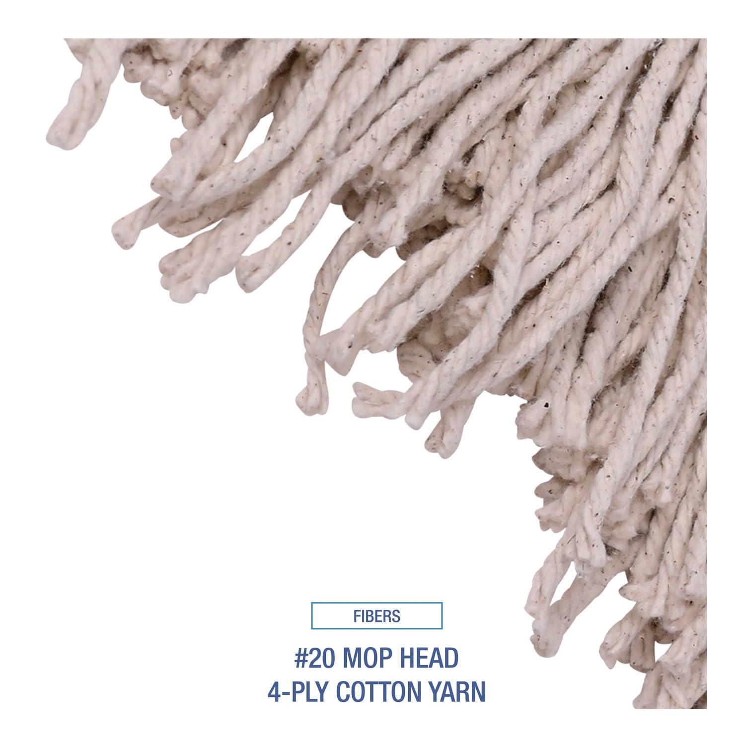 Boardwalk Handle/Deck Mops, 20 oz White Cotton Head, 54" Oak Wood Handle