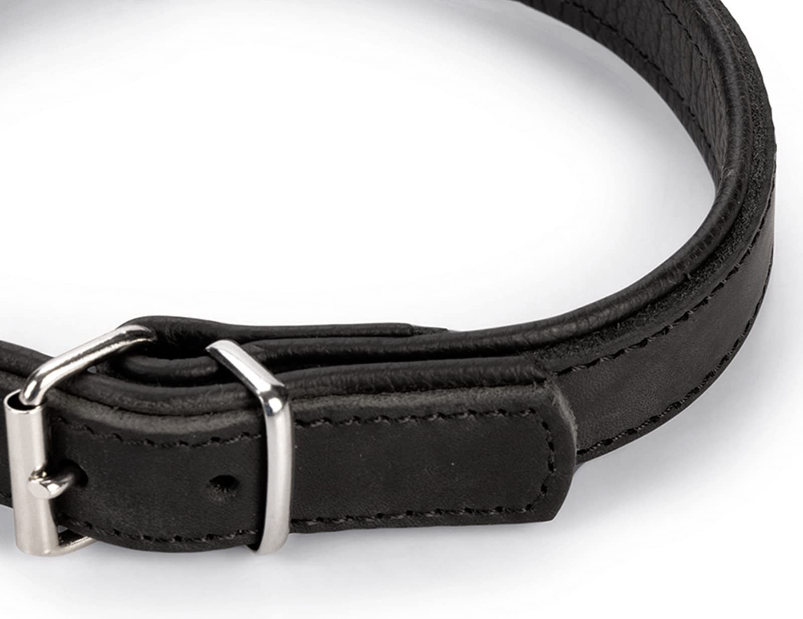 Karlie Rondo Halsband Für Hunde – Breites Vollrindleder Halsband, 70 Cm Länge, 32 Mm Breite, Schwarz