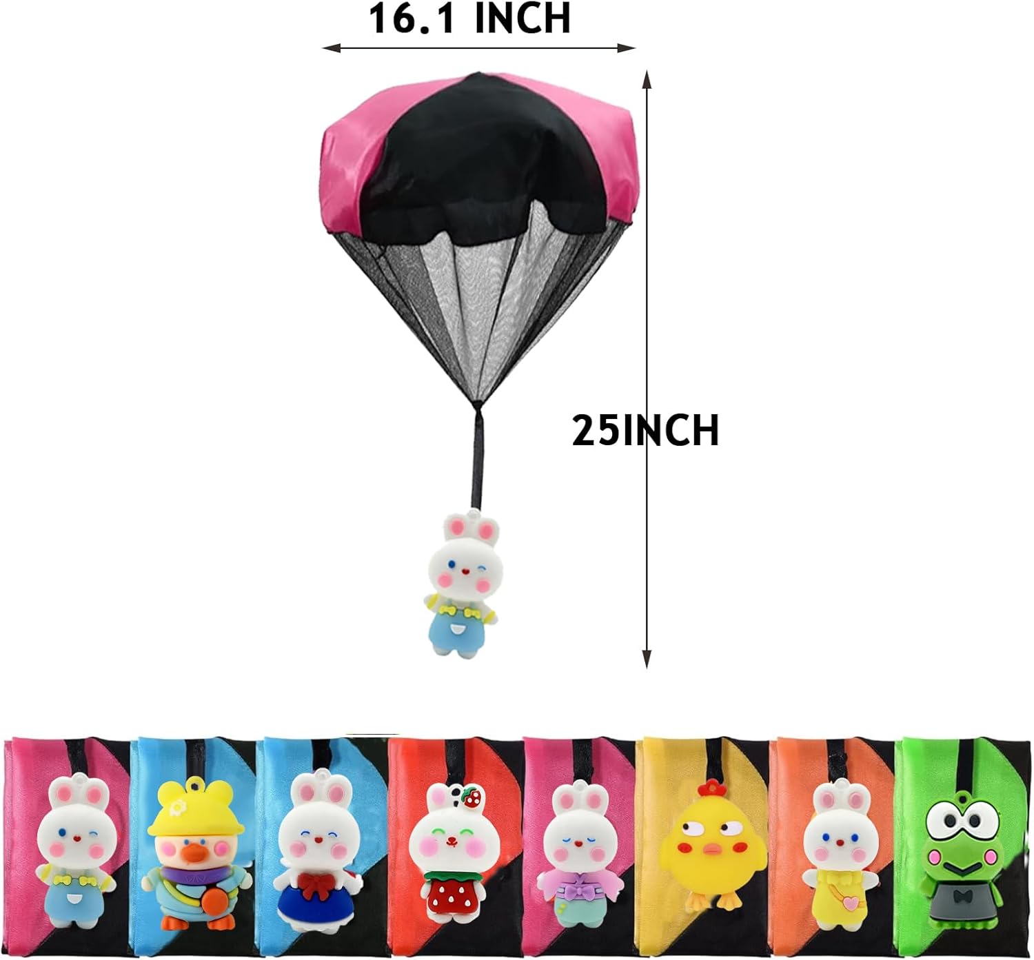8PCS Easter Parachute Toys,Easter Basket Stuffers with Hand Throw Flying Toys for Kids Boys Girls Easter Egg Fillers Ideas Gifts, Easter Party Favor