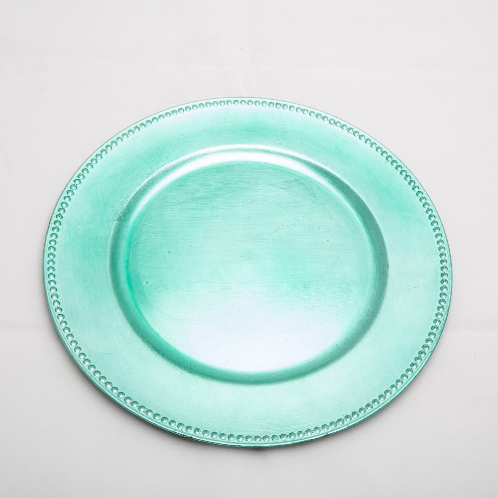Richland Charger Plate Beaded Round 13" Aqua Blue Set of 12
