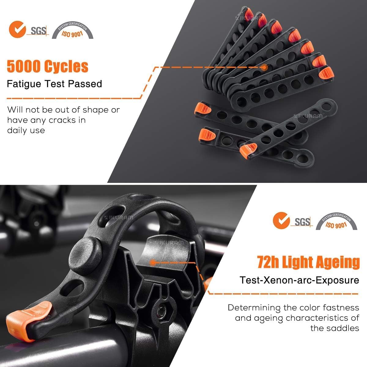 IKURAM R Portabicicletas para 4 Bicicletas, Soporte Doble Plegable para Coches, Camiones, SUV y minivans con un Receptor de Enganche de 2 Pulgadas