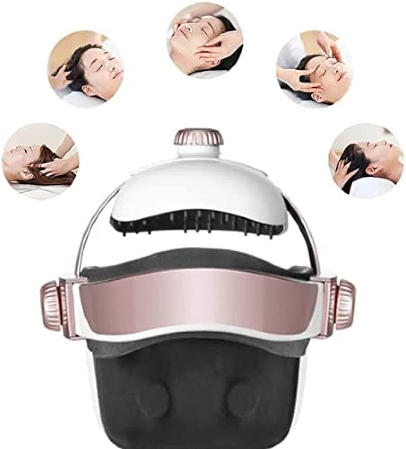 Elektrisches Kopfmassagegerät Mit Musik, Nackenmassagehelm Mit Wärmefunktion, Kopfakupunkturmassage Und Luftdruckmassage, Zur Linderung Von Kopfschmerzen Und Migräne, Zum Stressabbau