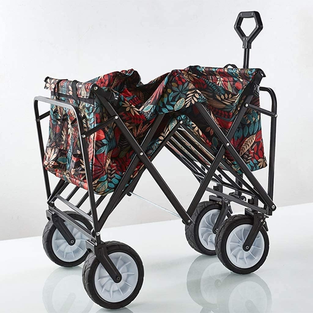 Outdoor Folding Utility Wagon Portable Folding Camping Cart Garden Utility Transporter Dual Brake System Outdoor Fishing Trolley Load-Bearing 100kg / 220lbs (Color : Style 1) (Style 2)