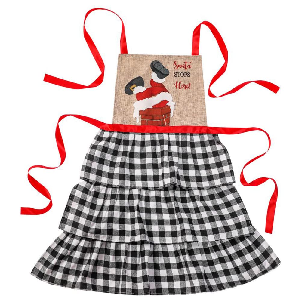 Tsophreniq 90x70CMChristmas Apron Kitchen Santa Apron Household Christmas Decorative Home Club Party Costume New Year Christmas Aprons with Pocket for Women Cute for Children Kids