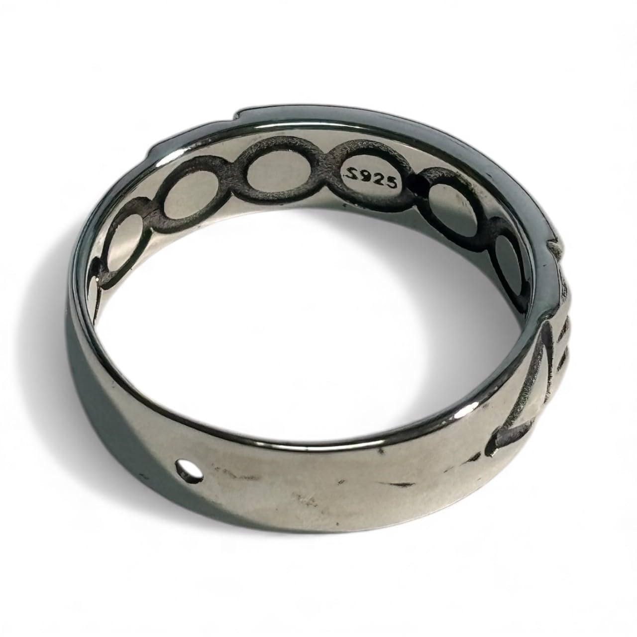 Anillo Atlante de Plata de Ley 925 con Infinito, Unisex, Plateado Y Dorado, Estilo Geométrico, No Ajustable INFINITO GRABADO EN EL INTERIOR