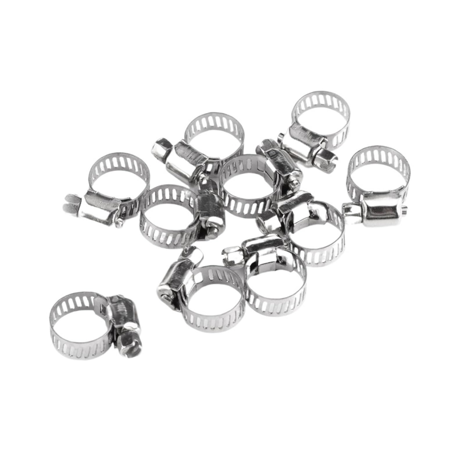 Pipe clamp 10pcs Iron Galvanized Adjustable Drive Hose Clamp Fuel Line Worm Gear Clip Pipe Tube Fastener 8mm Spring(22-32mm Cross)