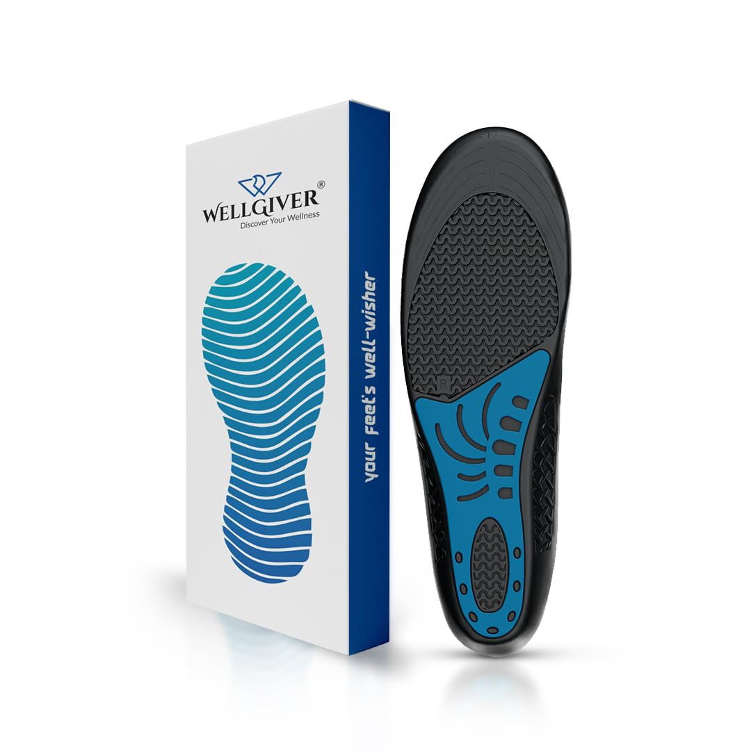 WELLGIVER DuetCloud Gel max insoles | Indias number one insole for pain relief and comfort | Trim to fit | Shoe Insoles for Men & Women | Size (8-13) (Blue, Large (8 to 13) Pack of 3) (B0DHCCD459) Amazon Price History, Amazon Price Tracker