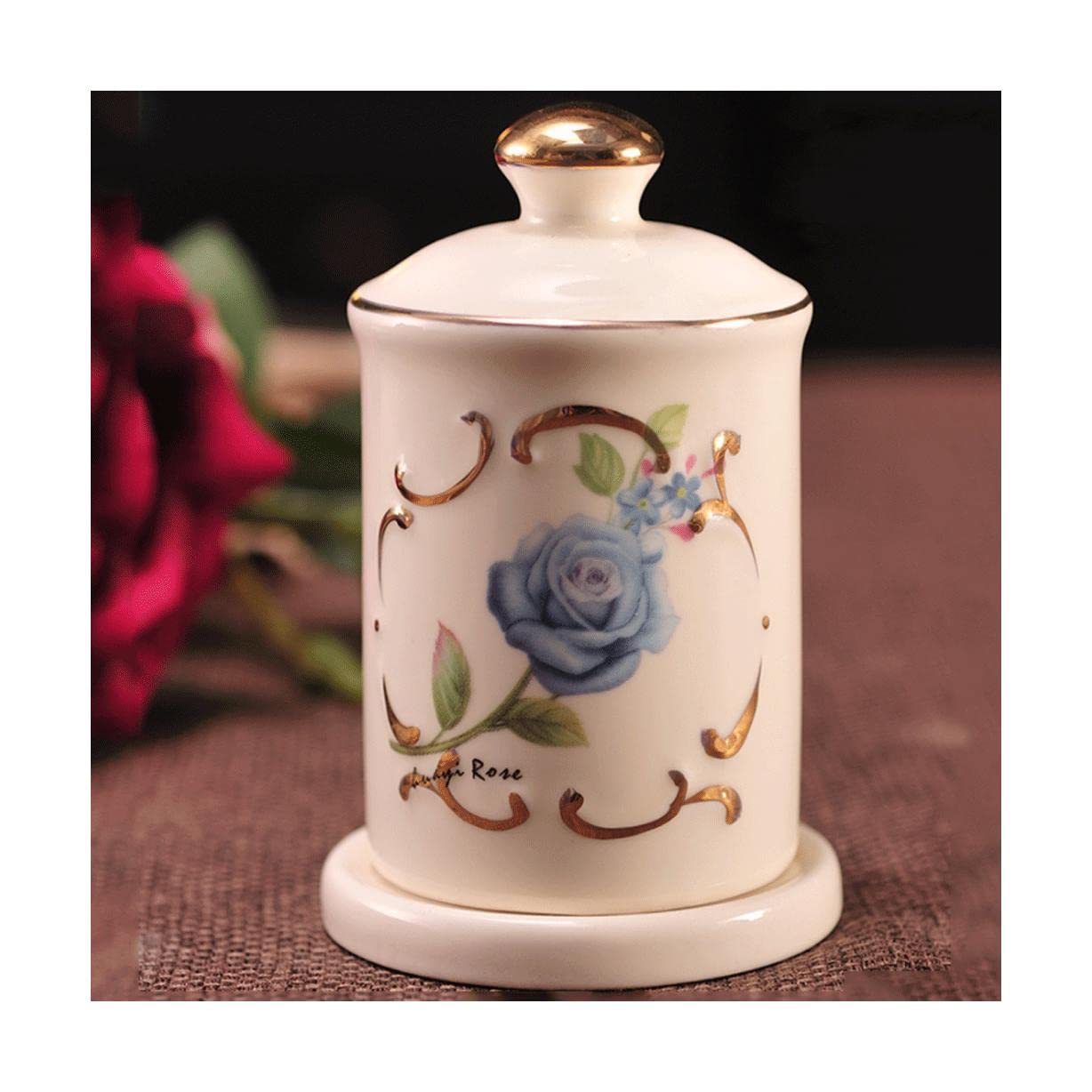 Wdwdw Style D Toothpicks Dispenser Toothpick Box Lid Decorative Container Thickening Pocket Holder