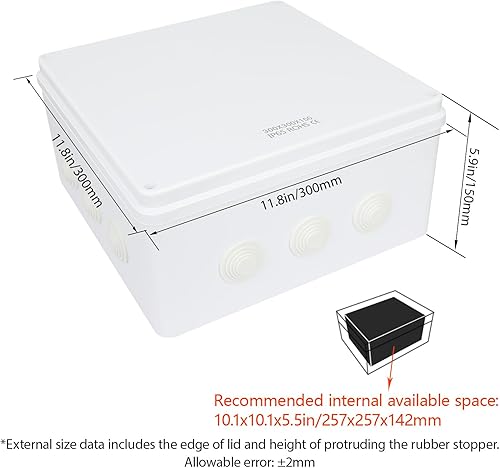 Miniatura 79 de LeMotech Caja de conexiones, plástico ABS IP55 resistente al agua y al polvo, caja eléctrica universal, caja de proyectos para exteriores e