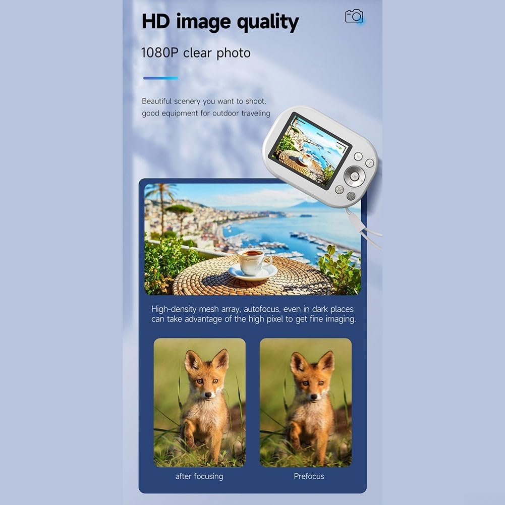 Fotocamera digitale compatta 4K da 48 MP, zoom 16x, schermo HD, portatile, da viaggio, per compagno, per principianti, fotografia (rosa)