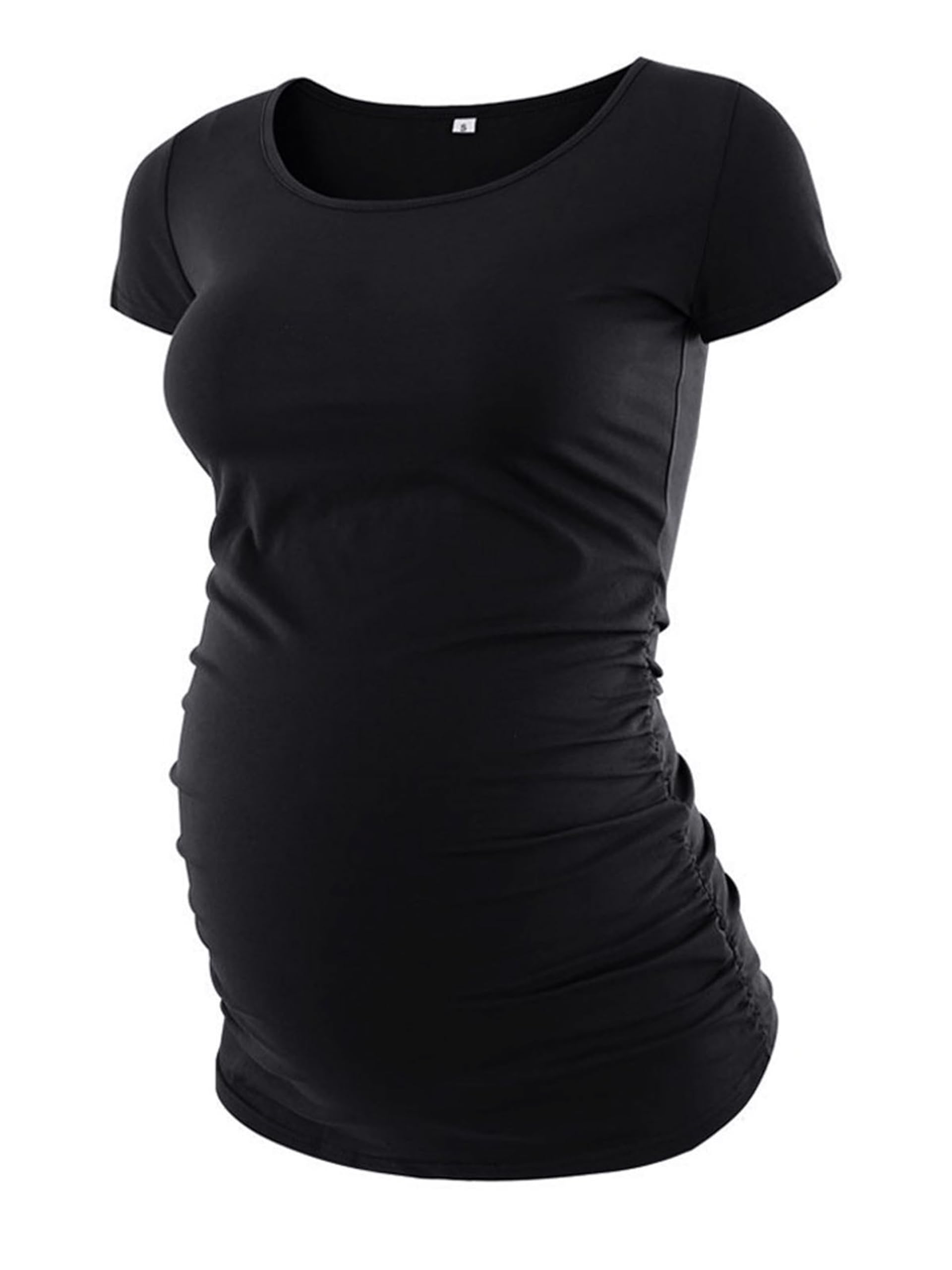 3er Pack Kurzarm Umstandsshirt Umstandsmode Tshirt Einfarbig Schwangerschafts Kleidung