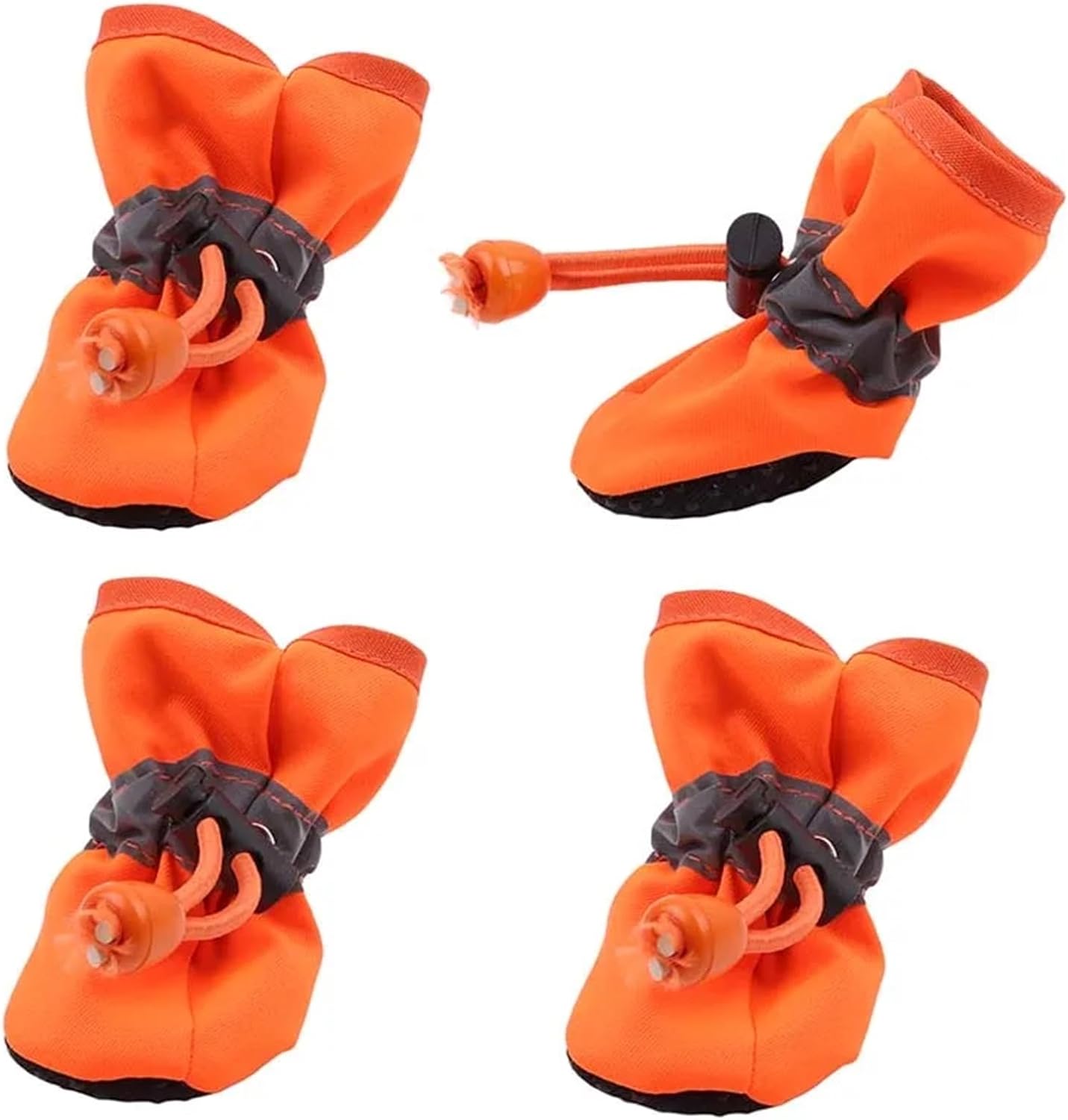 4pcs Pet Dog Shoes Anti-Slip Rain Snow Boot Thick Warm for Small Cats Dogs Puppy Dog Socks Booties(Rose red,X-Large)
