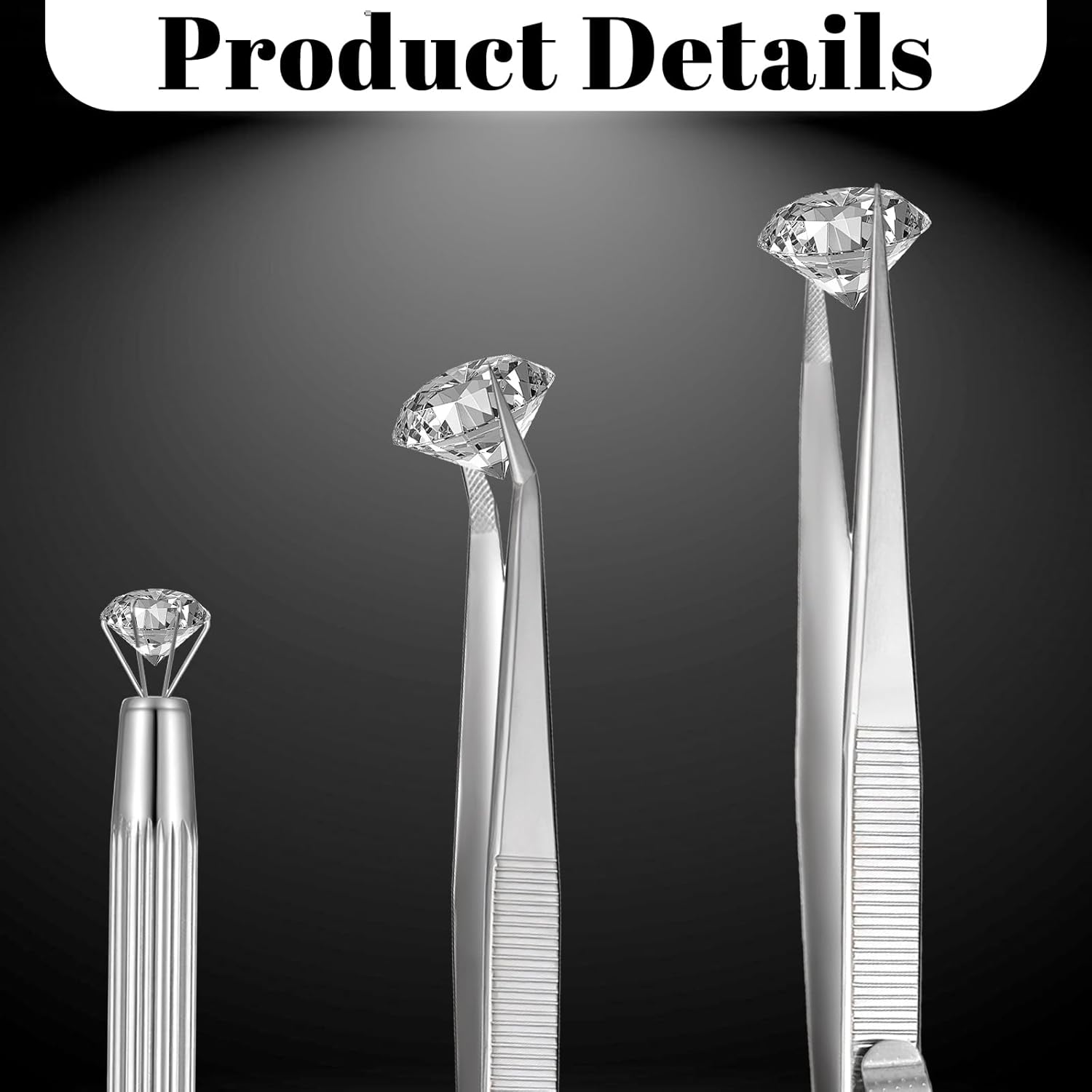 3 PCS Jewelry Tweezers, Diamond Tweezers, Jewelry Grabber Tool, Piercing Removal Tools Gem Stone to Change Jewelry-IC Chip Electronic Components