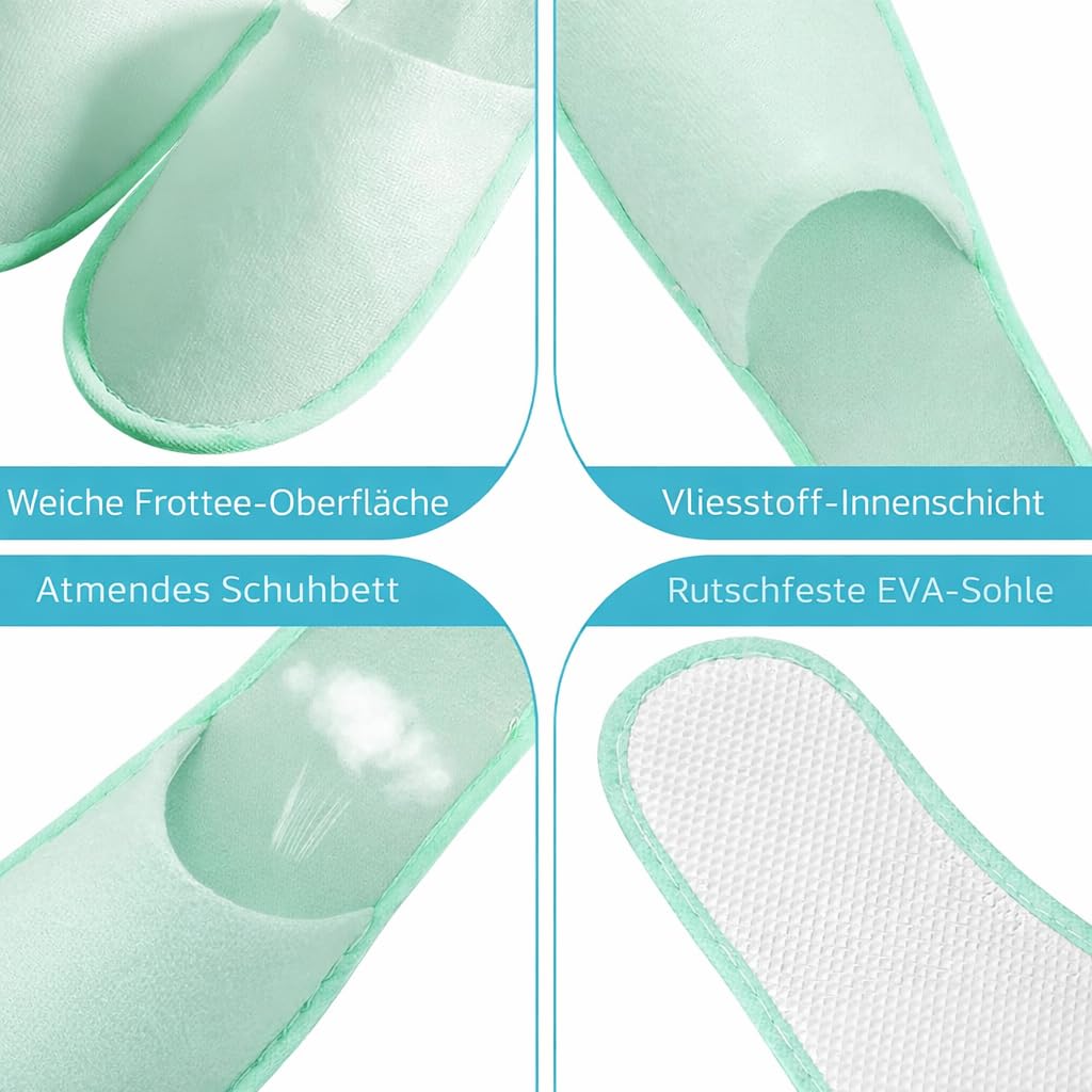 24 pares de pantuflas desechables antideslizantes para hotel, pantuflas de spa lavables en 4 colores para invitados, hotel, familia, mujeres y hombres, viajes, fiestas, hogar