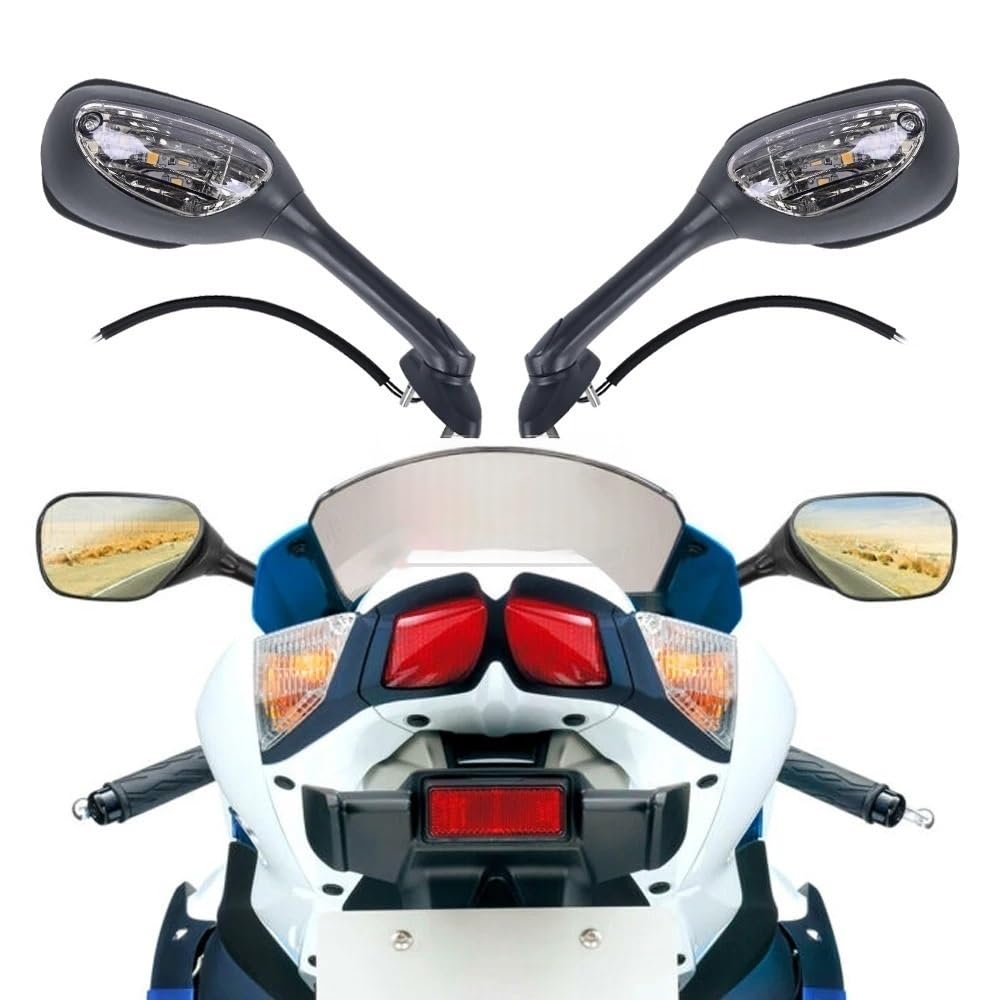Moto Lusterko końcówkowe kierownicy Motocyklowa k Pasuje Do Suzuki GSXR600 GSXR750 GSXR1000 K5 K6 K7 K8 2005 2006 2007 2008 2009 2010 Widok Z Tyłu Światło Lustrzane Lusterka