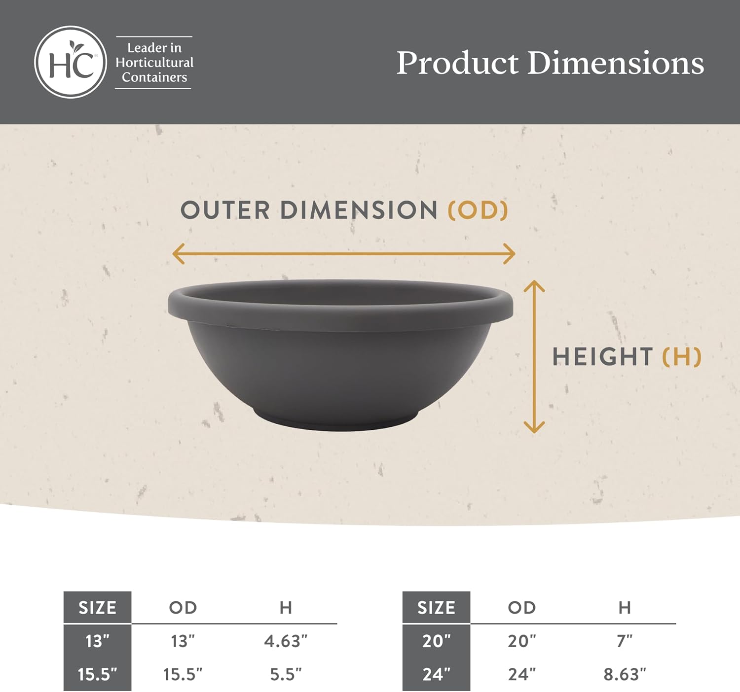 The HC Companies 13 Inch Shallow Garden Bowl Plant Pot with Drainage, Lightweight UV-Resistant Plastic Planters for Succulents, Herbs & More, 2-Pack Planters for Indoor Outdoor Home Decor, Slate Blue