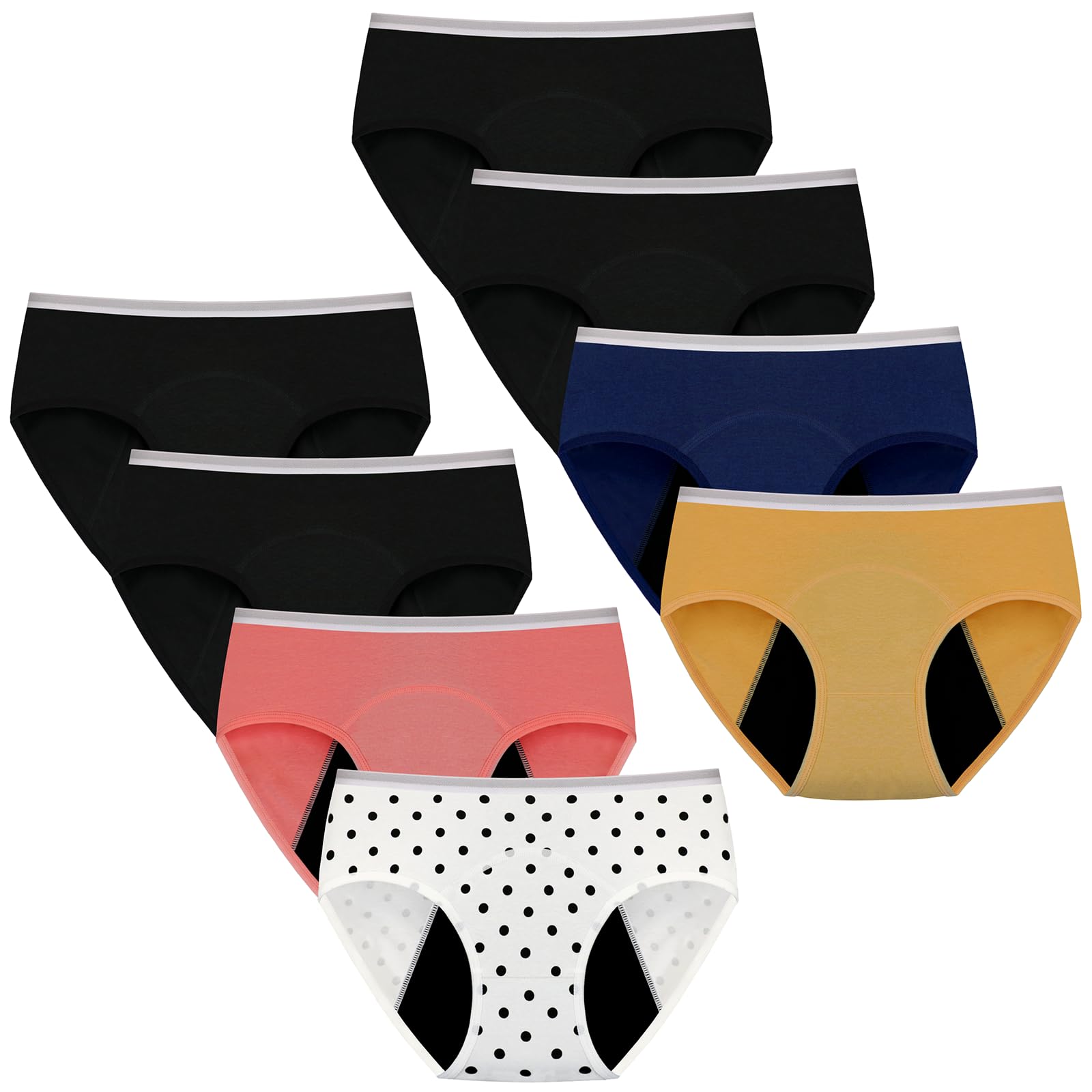 Teen Girls Period Underwear Menstrual Leakproof Panties for First Period Starter Panty Kids Cotton Protective Brief