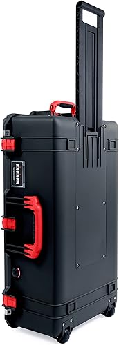 Pelican Color Case Black Pelican 1615 Air Case con asas y pestillos rojos. Viene vacía y con ruedas.