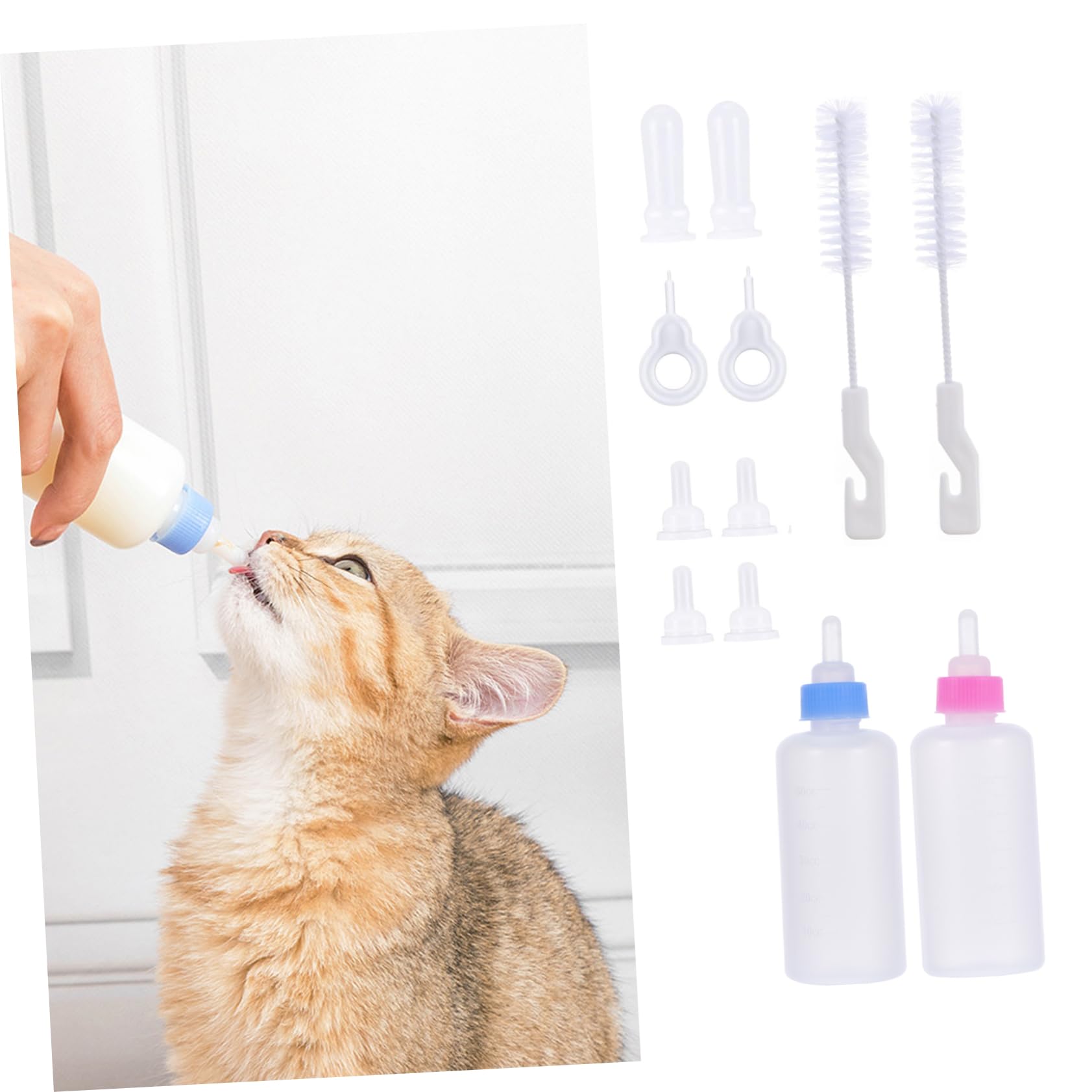 CIYODO Pet Feeding Bottles 12pc Kit for Kittens Puppies Nursing Bottles Wide Mouth