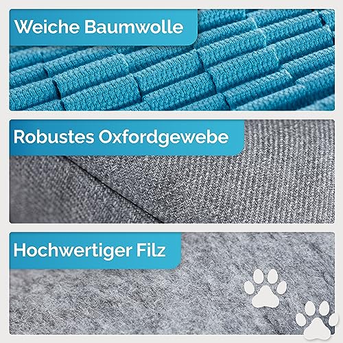 Briliantwerk®️ Schnüffelteppich Hund – Extrem widerstandsfähiges Material - 5 Trainingselemente und 3 Schwierigkeitsstufen – Das Intelligenzspielzeug für Hunde jeder Größe (Blau)