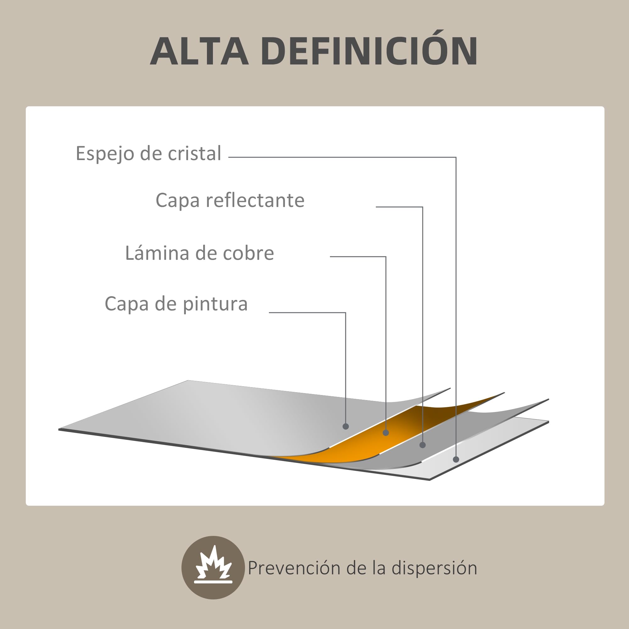 HOMCOM Espejo de Pared Decorativo 70x50 cm Espejo de Baño con Forma Irregular y Marco de Madera para Salón Entrada Pasillo Horizontal o Vertical Natural