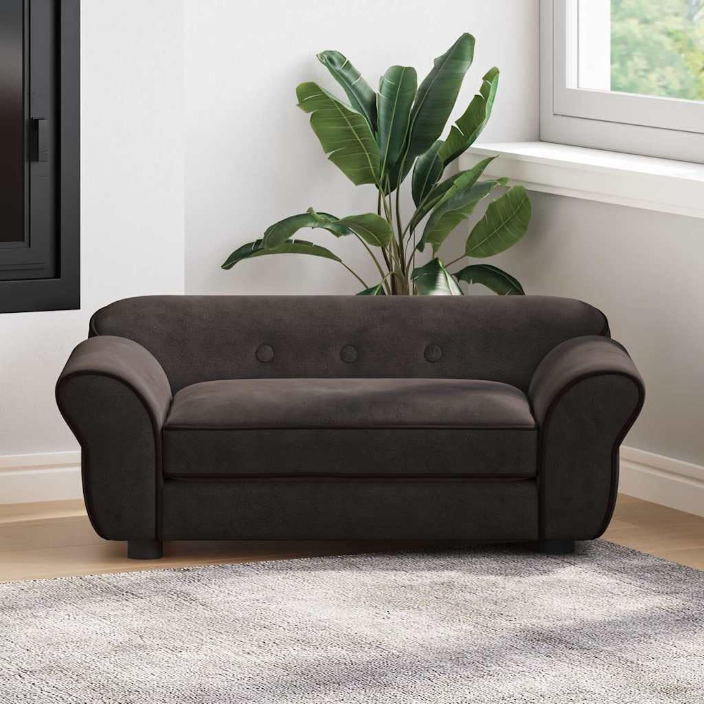 vidaXL Canapé pour Chien Marron 72x45x30 cm Peluche Sofa pour Chat Animaux