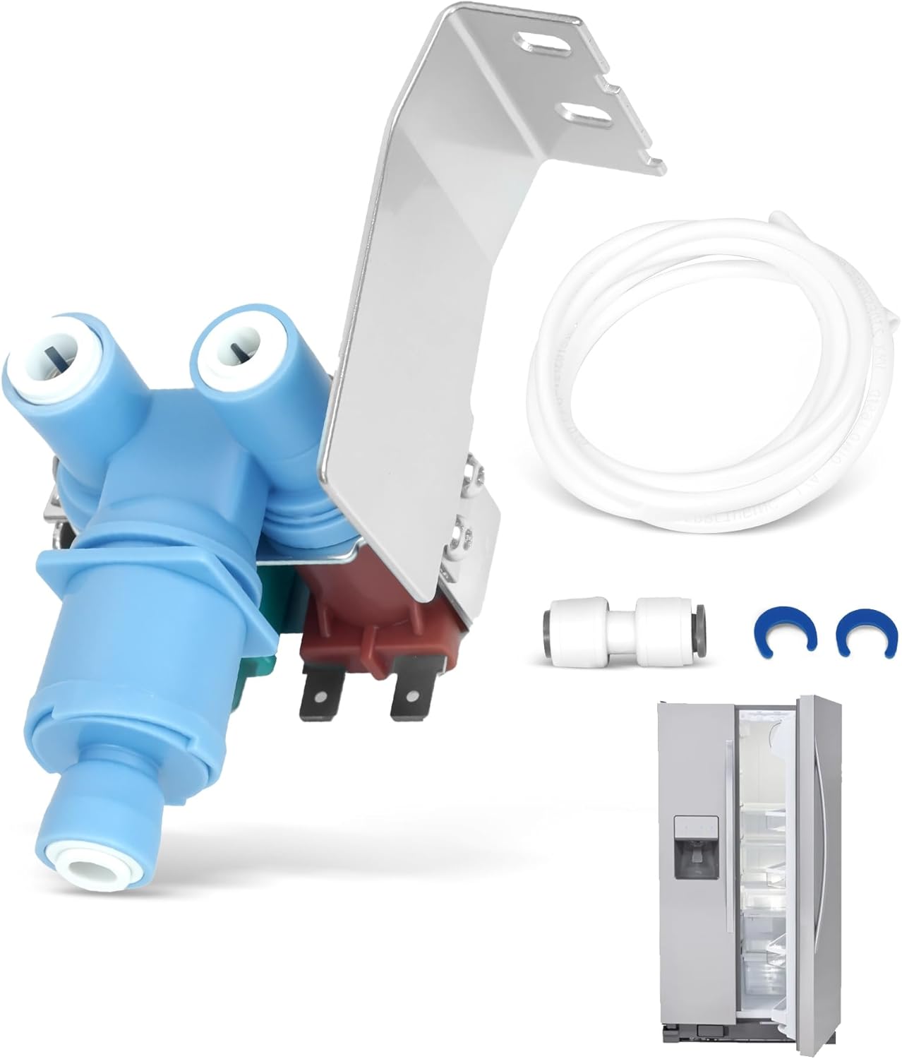 WRS325FDAM04 WRS315SDHZ05 Refrigerator Water Inlet Valve Fit for Whirlpool WRS321SDHZ05 WRS325FDAB06 WRS325FDAW04 WRS325SDHZ00 WRS325SDHZ01 WRS325SDHZ05 WRS555SIHZ00 WRS555SIHZ06