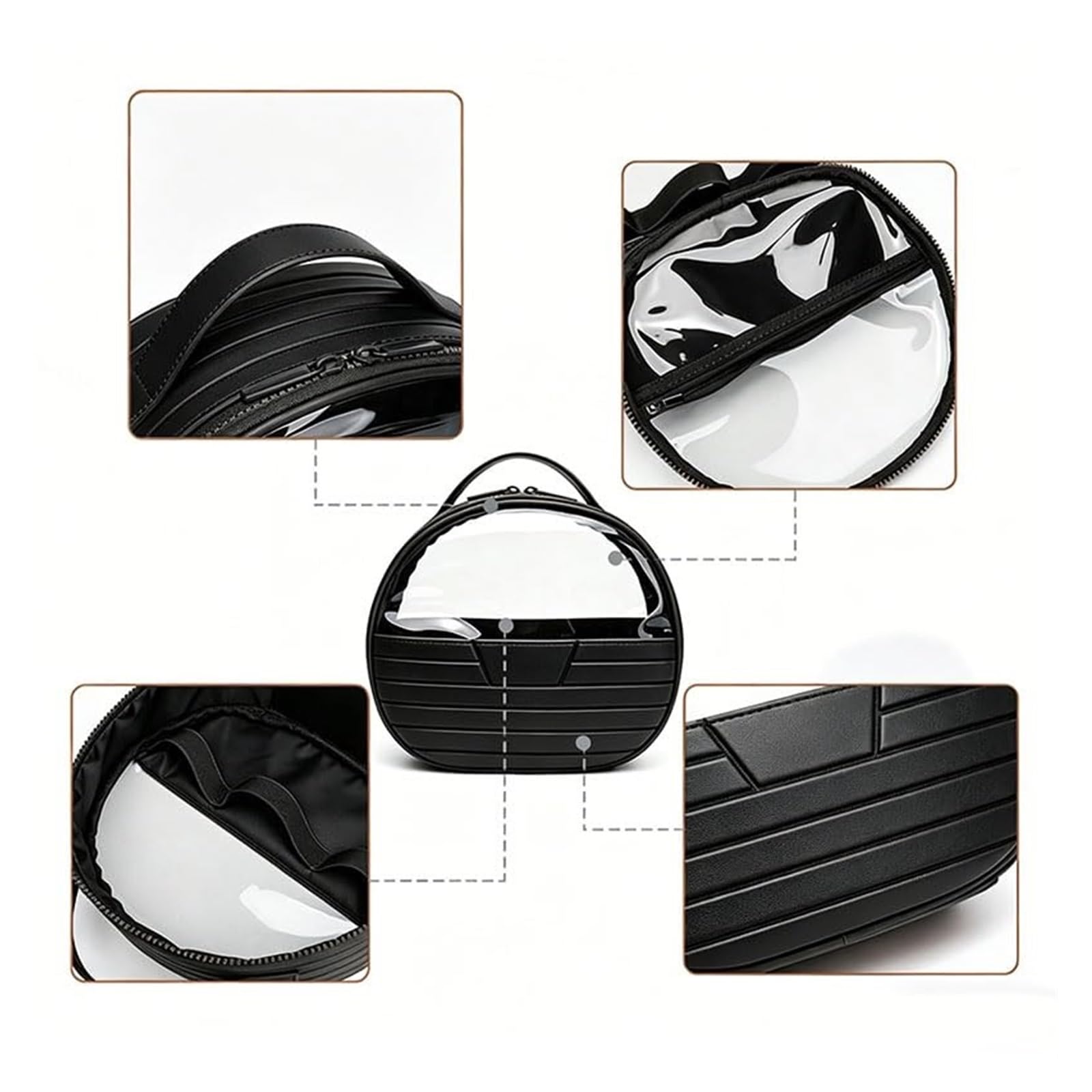 Trousse de Maquillage imperméable en TPU avec Protection pour Les Pattes, Organisateur de Toilette Grande capacité en PVC Transparent à Motif Diamant, étui de Voyage Portable et éc