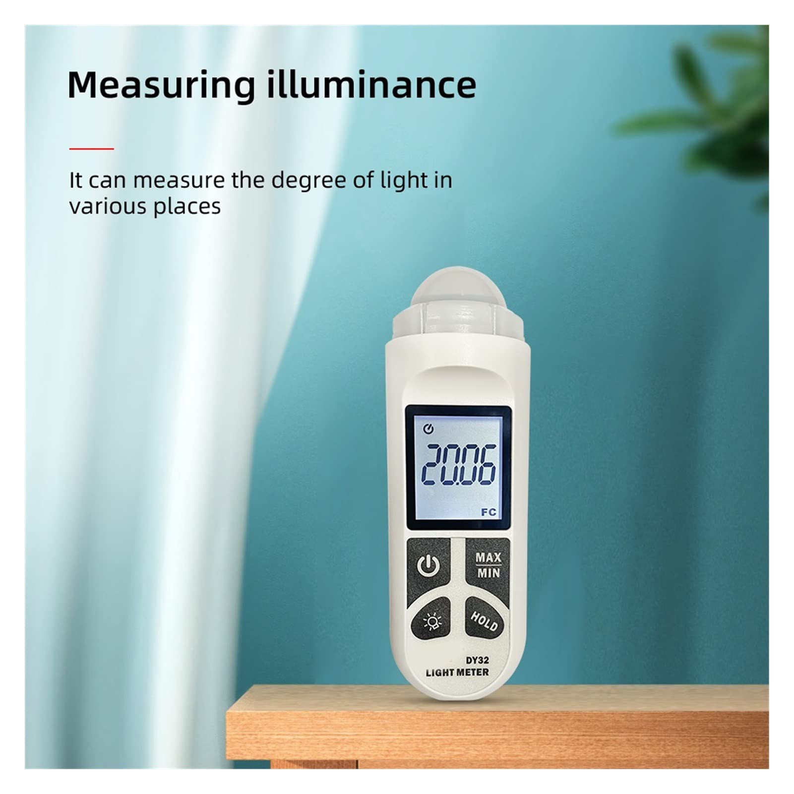 Metro de luz del metro de la iluminancia de Digita Medidor de luz Fotografía Medidor de luz digital LUX / FC Medidor de luz, Medidor de luz Iluminador digital Iluminador de mano Temperatura de tempera