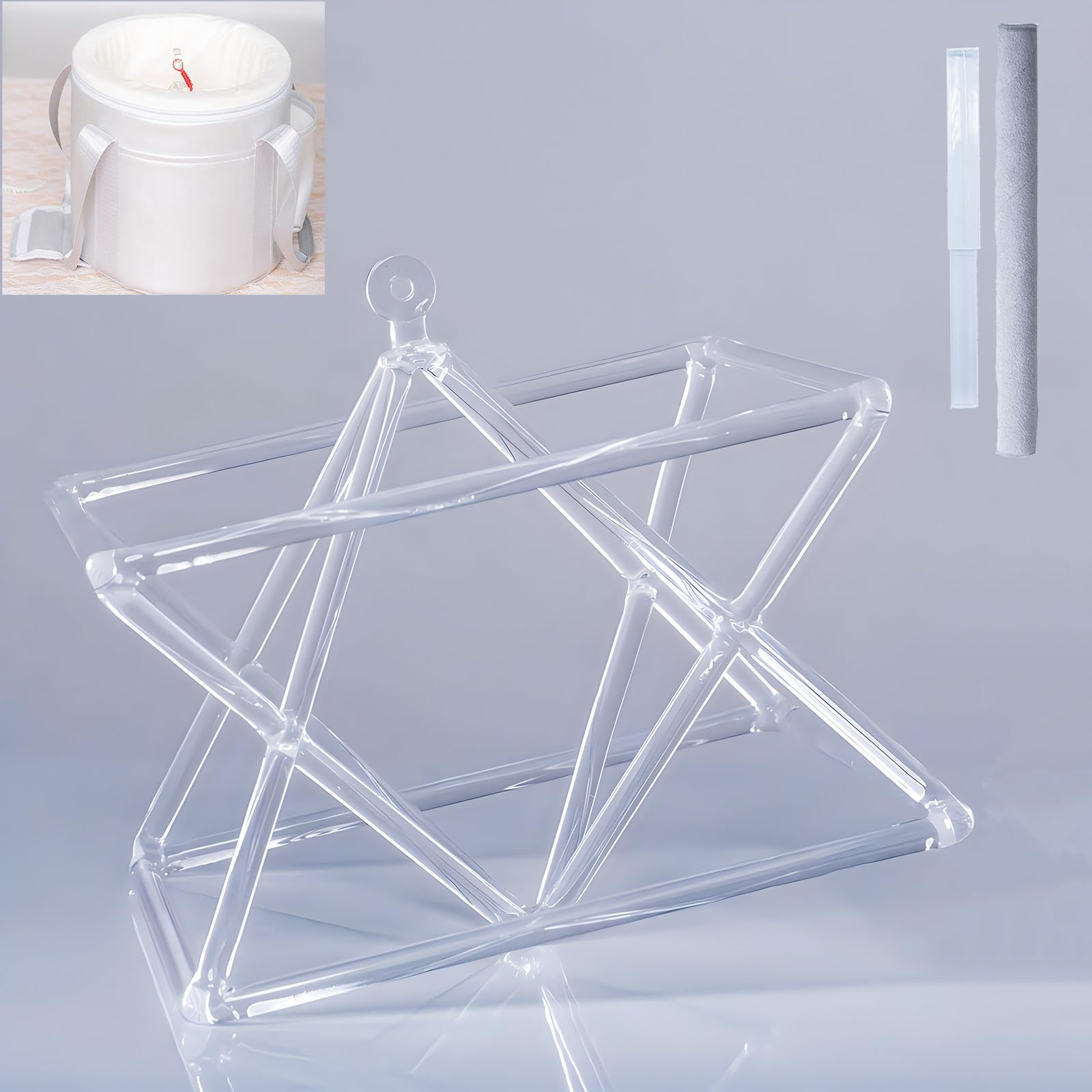 SBCGFY Quartz Crystal Singing Pyramid/Merkaba/Mokaba with Two Types Crystal Singing Bowl Strikers,Sound Therapy Meditation Yoga gift,9 inch+bag