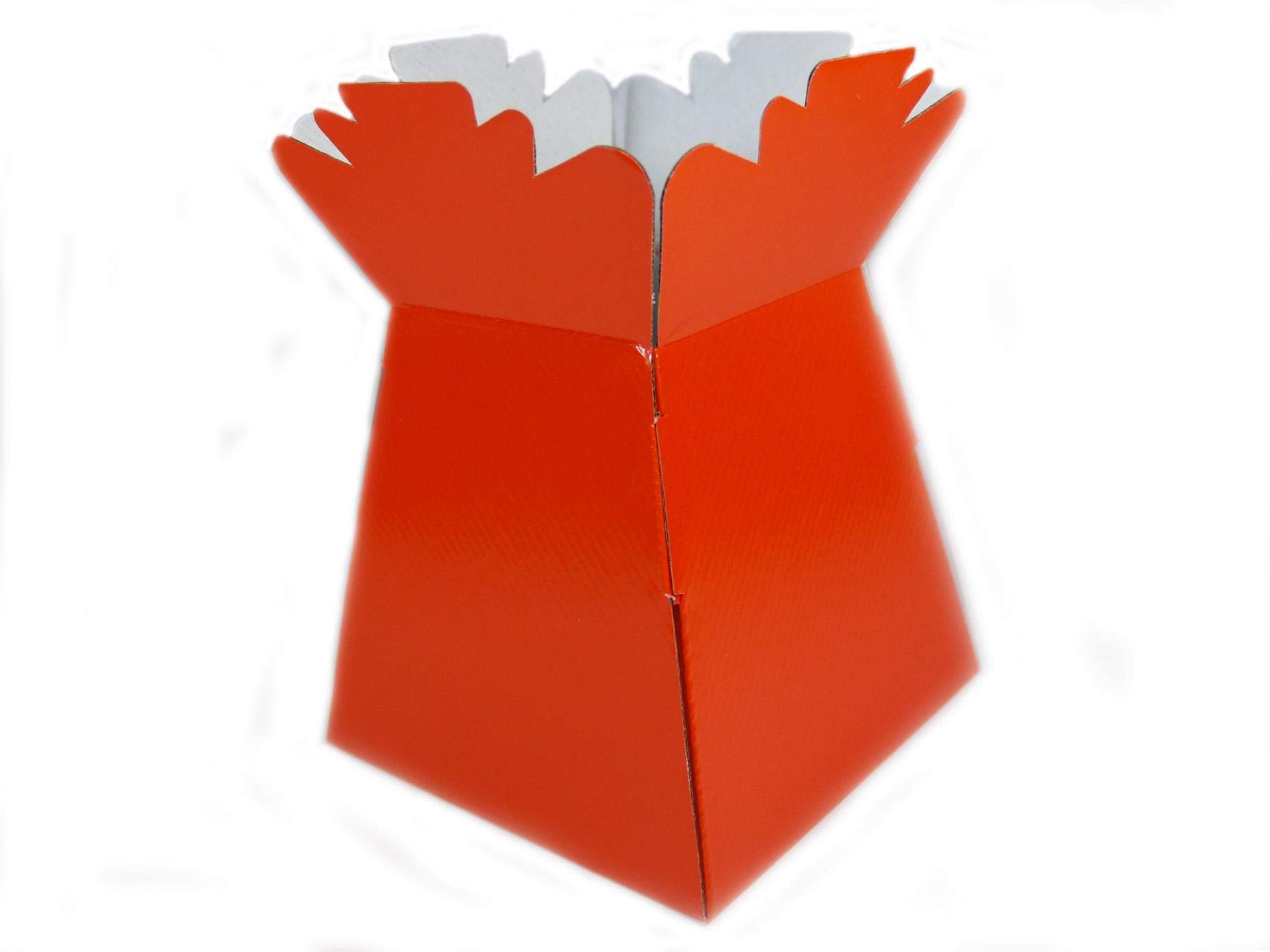 Cng Florist Sundries Glossy Orange Hand-Tied Vase Florist Bouquet Boxes | Aqua Presentation & Transporter Boxes | Pack Of 1 | Durable Flower & Plant Packaging |