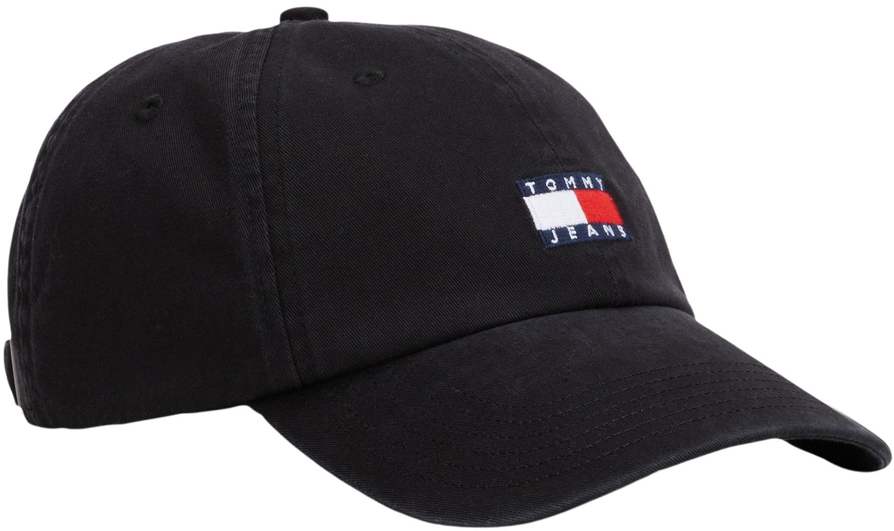 Tommy Jeans Gorra Hombre Heritage 6 Panels Cap con Logotipo, Negro (Black), Talla Única