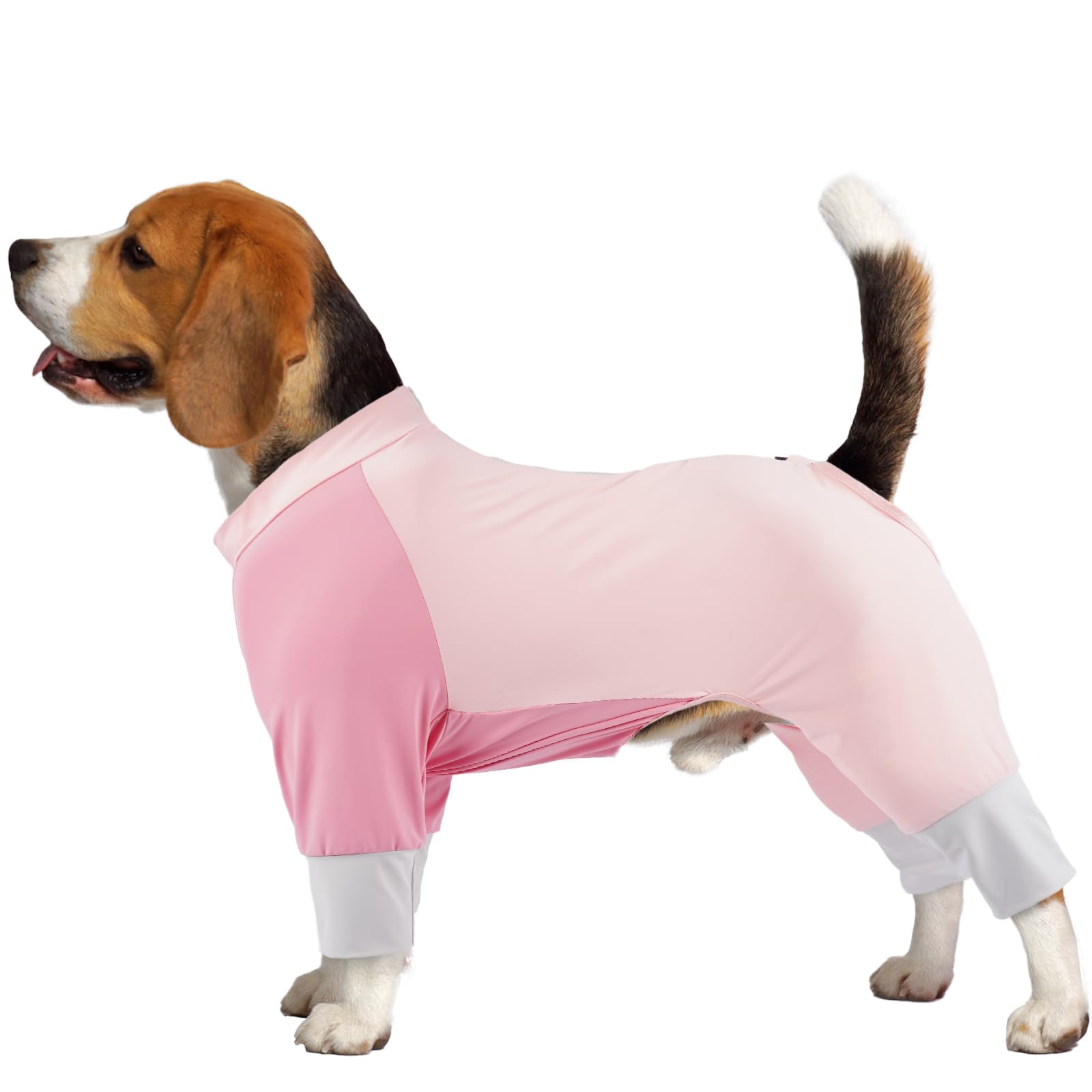 Dog Recovery Suit After Surgery for Limbs Back Wound Care, Cozy Dog Onesie Cone Alternative, Breathable Summer Anti Licking Bodysuit, Full Body Four-Leg Stretch Pyjamas, Pink M โ image 1
